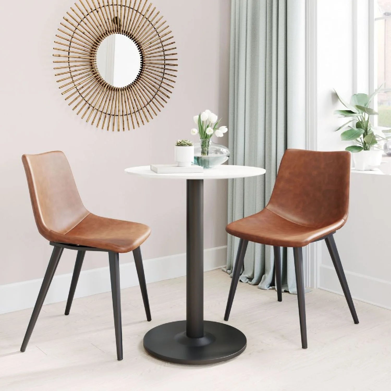 Luxury Round Wood Bistro Table Modern Italian Style for Villa