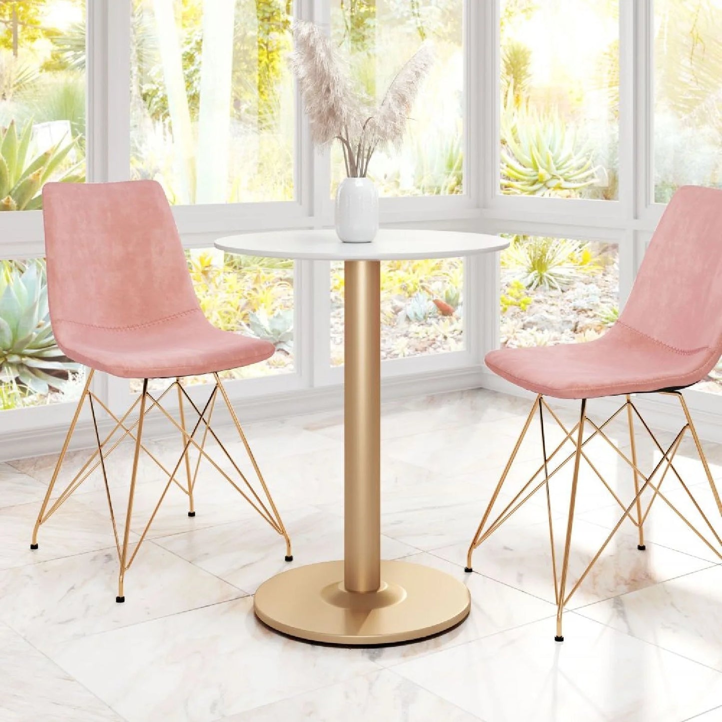 Luxury Round Wood Bistro Table Modern Italian Style for Villa