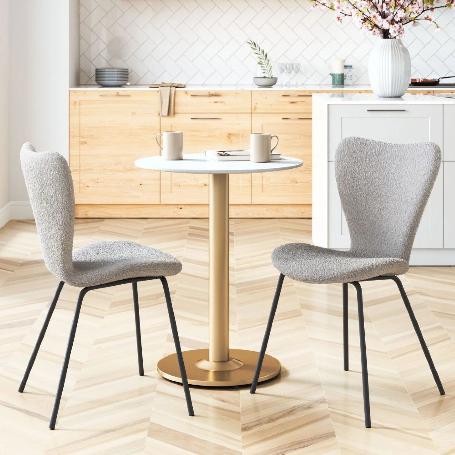 Luxury Round Wood Bistro Table Modern Italian Style for Villa