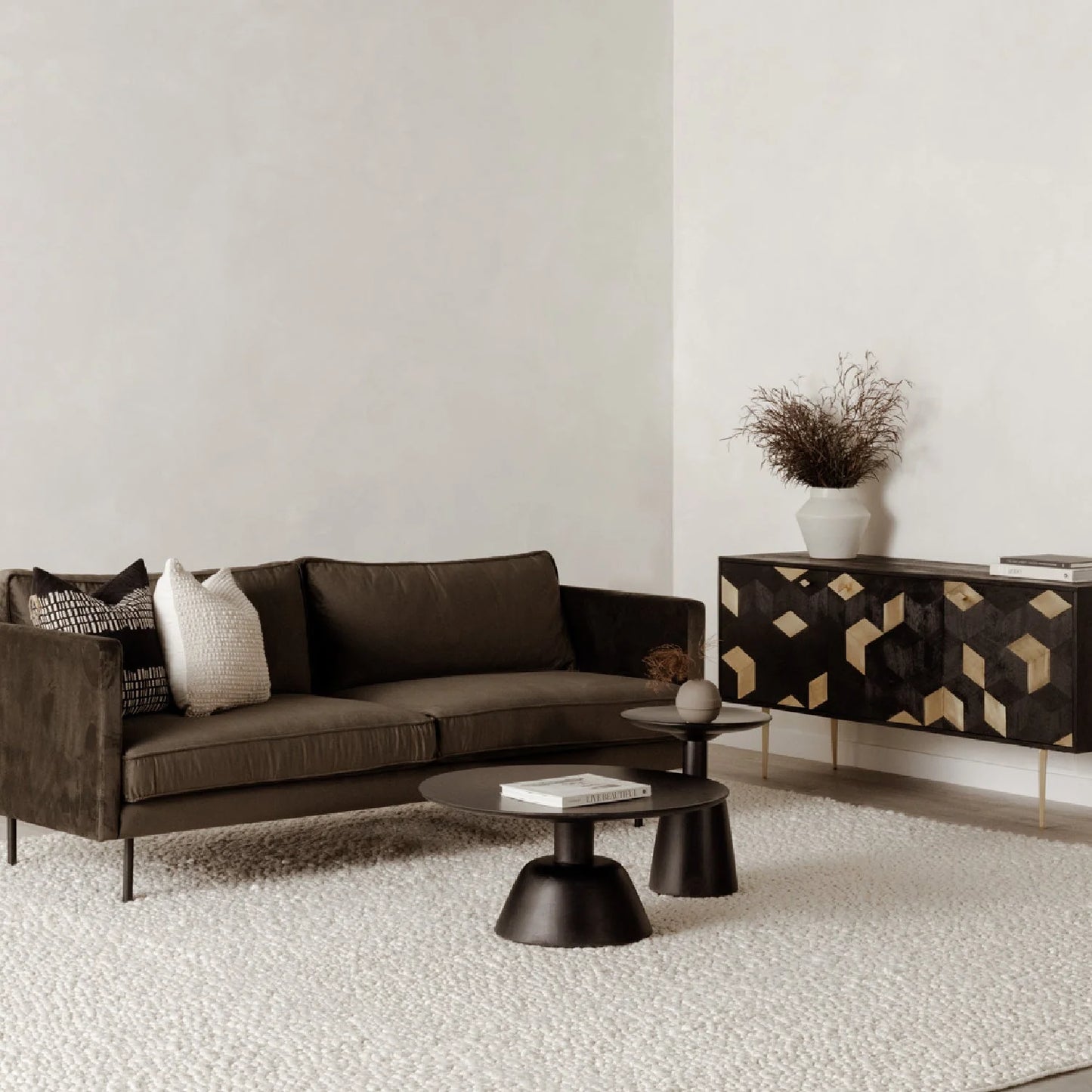 Luxury Round Wood Coffee Table Modern Italian Style for Villa