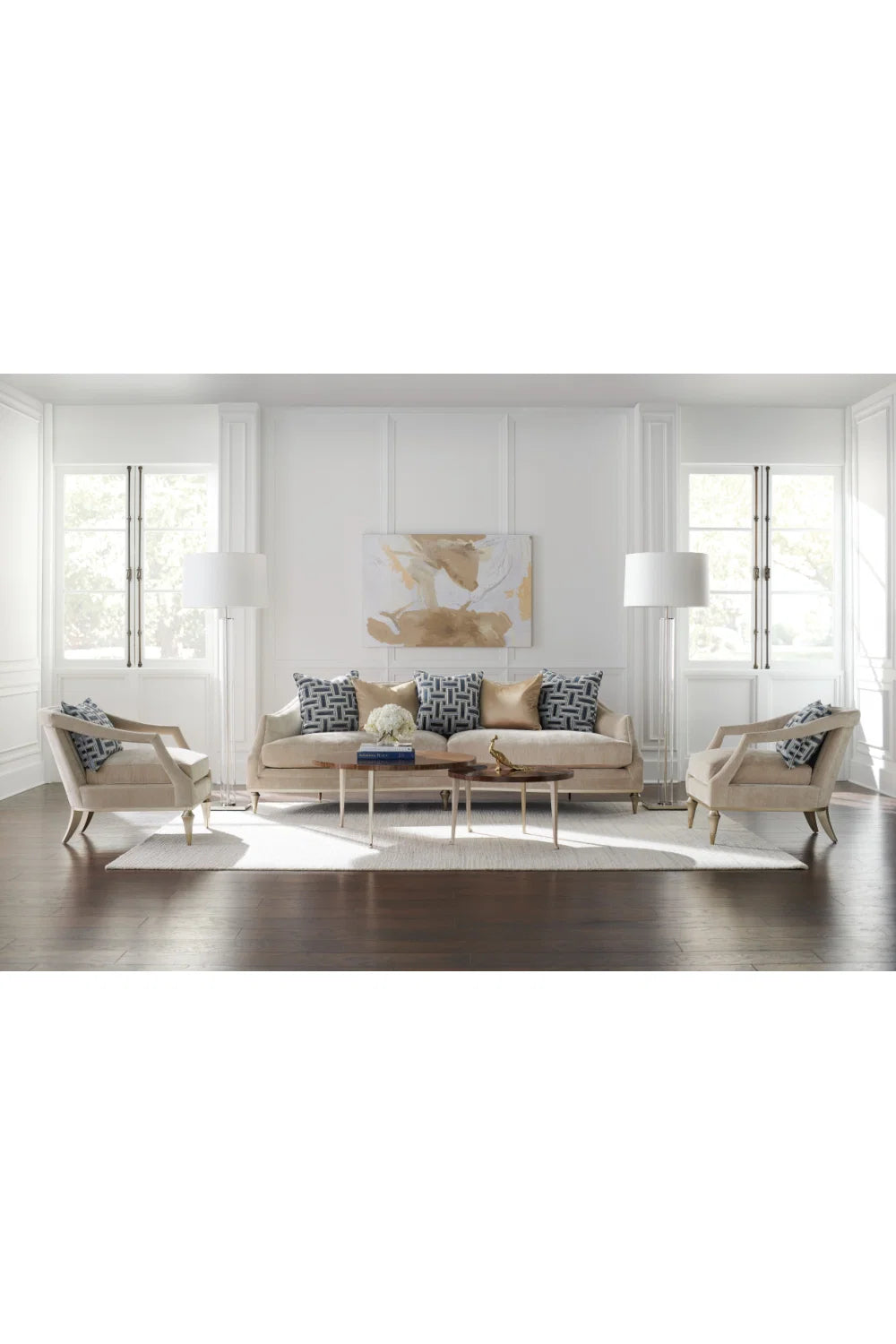 Luxury Round Wooden Coffee Table Modern Italian Style for Villa