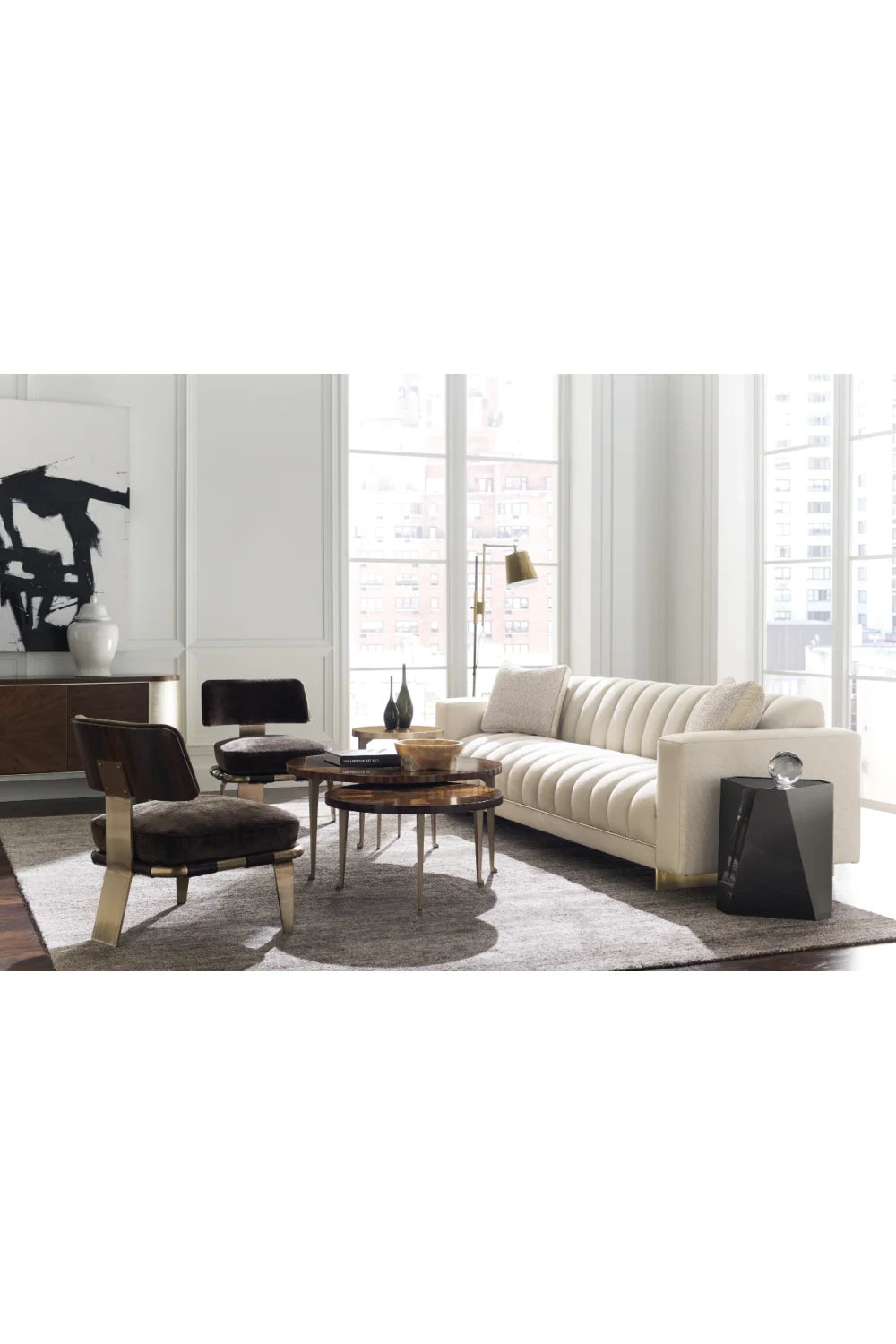Luxury Round Wooden Coffee Table Modern Italian Style for Villa
