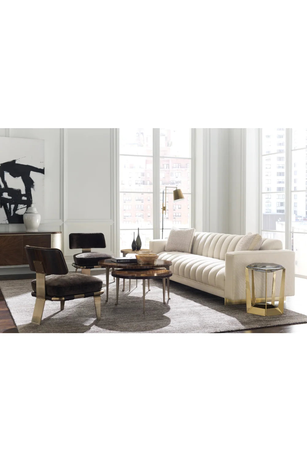 Luxury Round Wooden Coffee Table Modern Italian Style for Villa