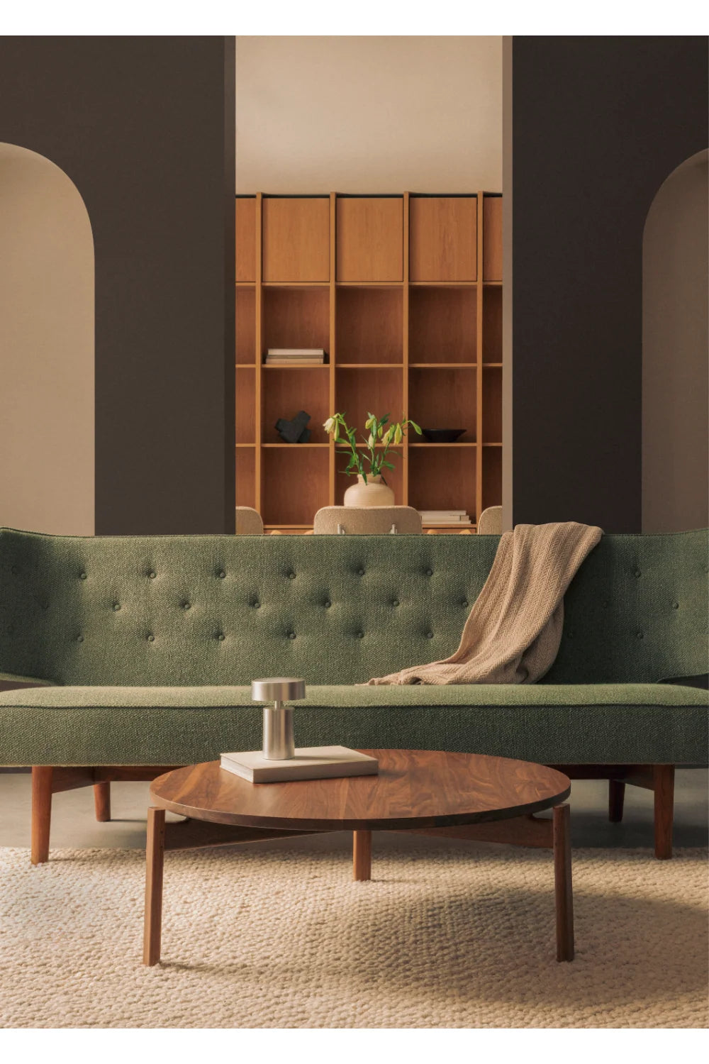 Luxury Round Wooden Coffee Table Modern Italian Style for Villa