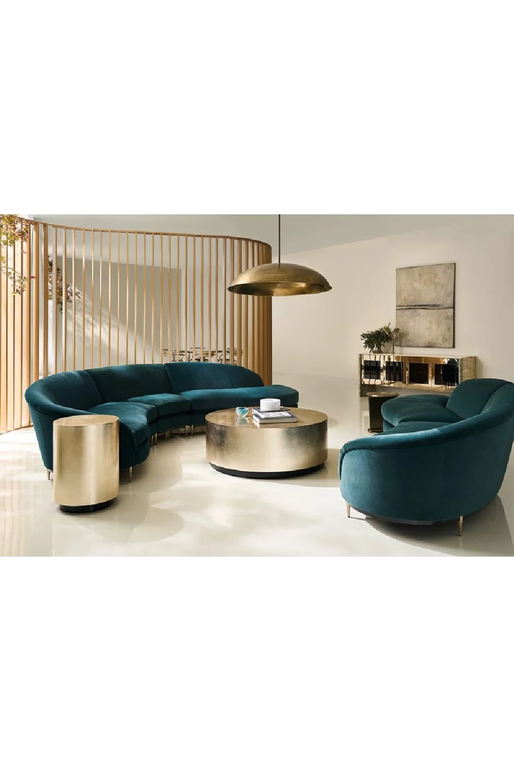Luxury Round Wooden Coffee Table Modern Italian Style for Villa