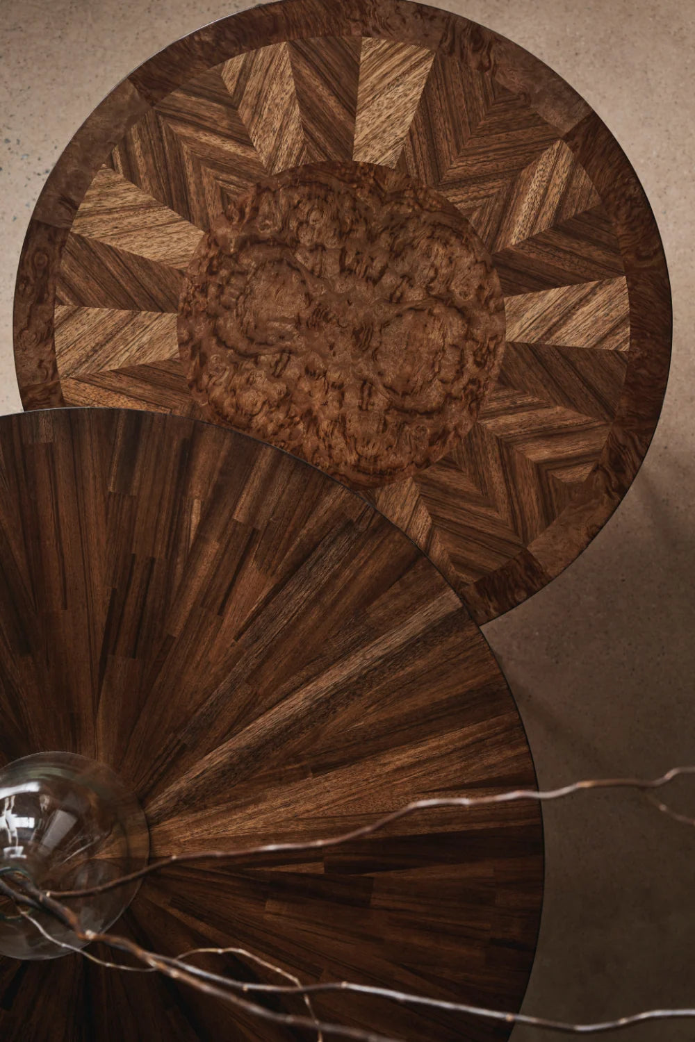 Luxury Round Wooden Coffee Table Modern Italian Style for Villa