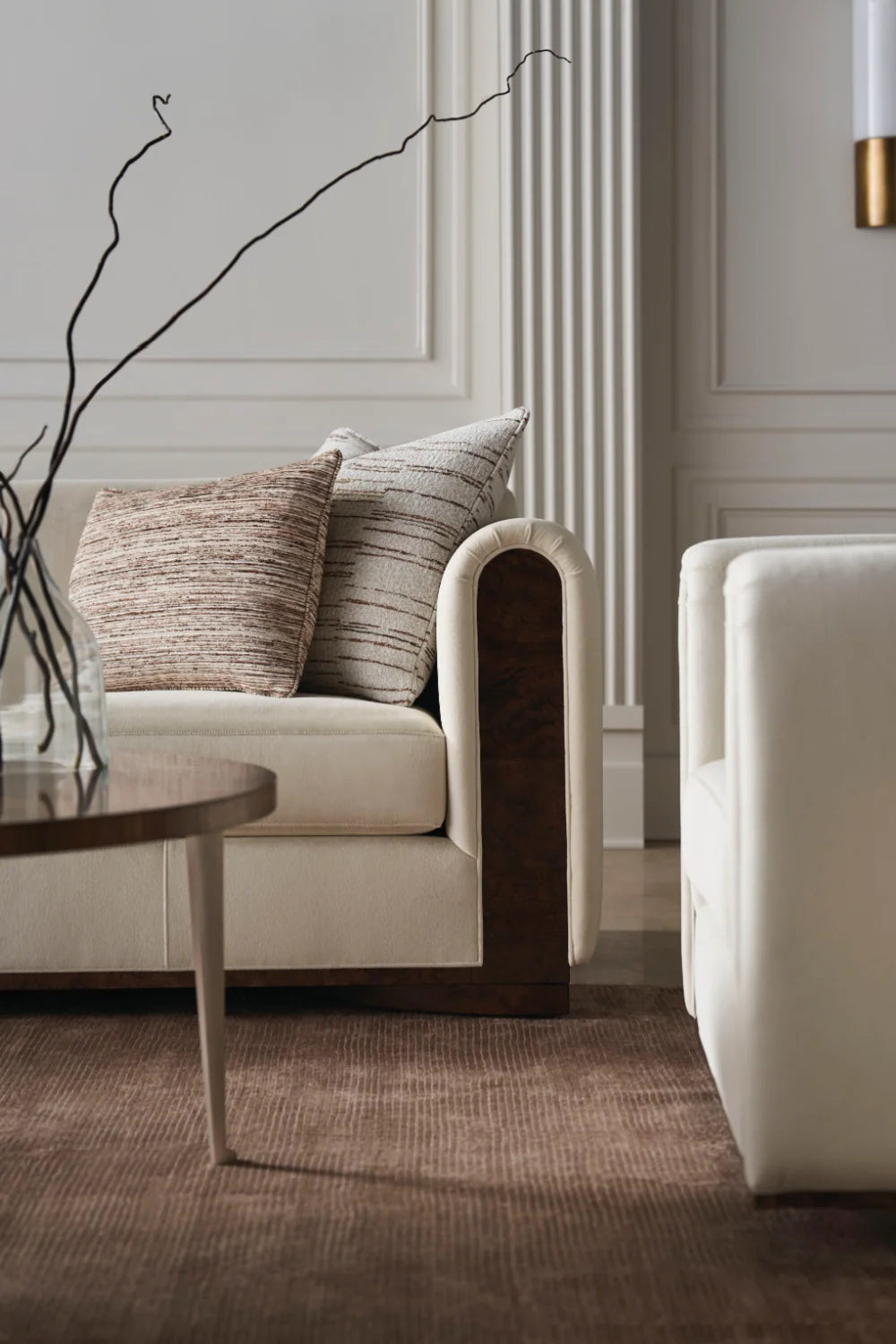 Luxury Round Wooden Coffee Table Modern Italian Style for Villa