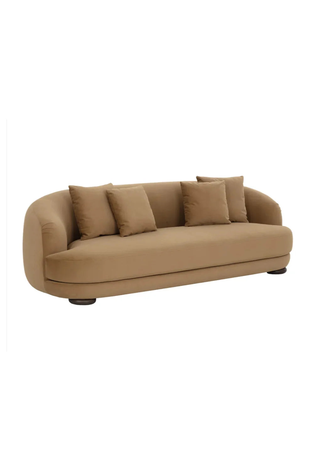 Luxury Rounded Back Velvet Sofa Modern Italian Style for Villa