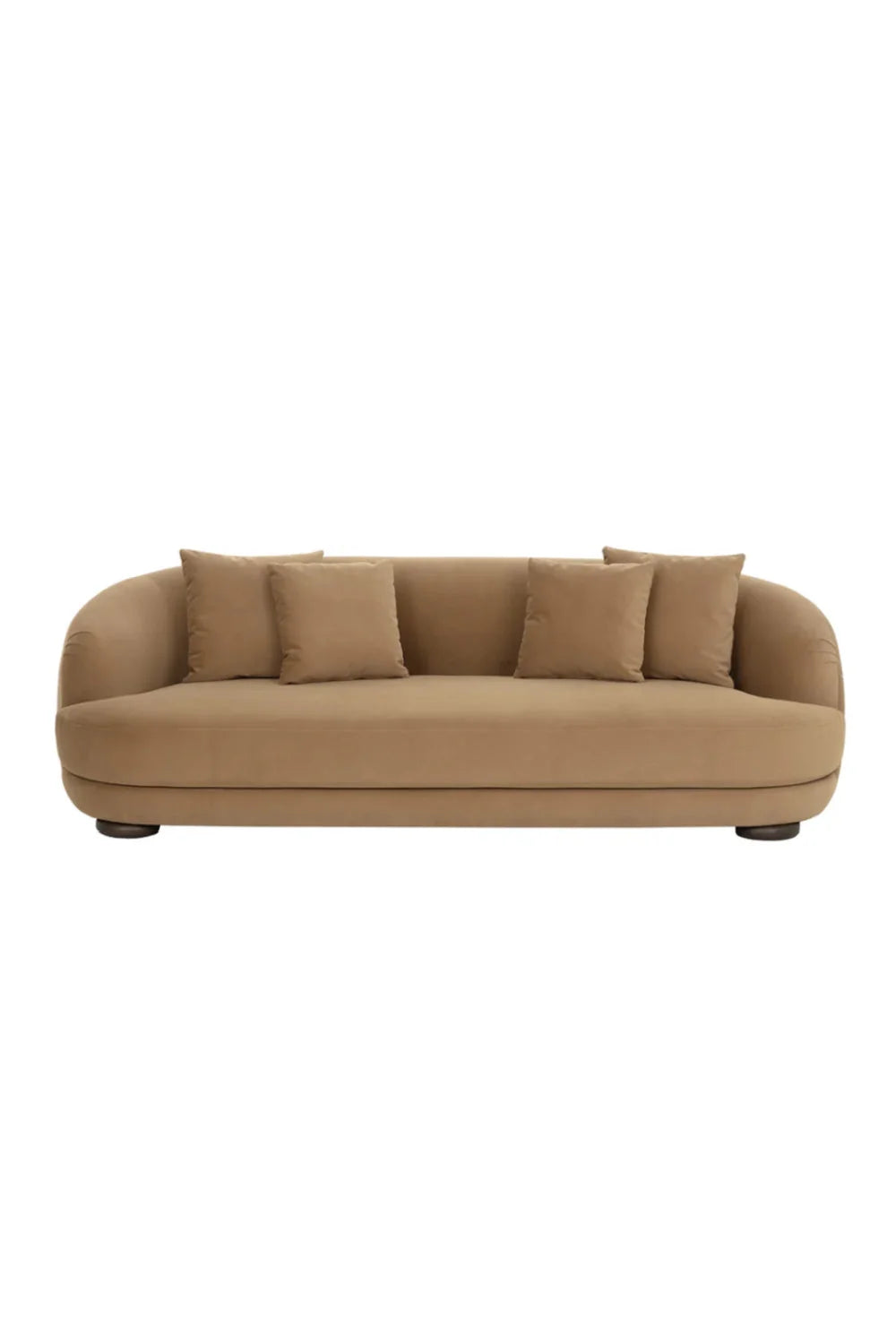 Luxury Rounded Back Velvet Sofa Modern Italian Style for Villa