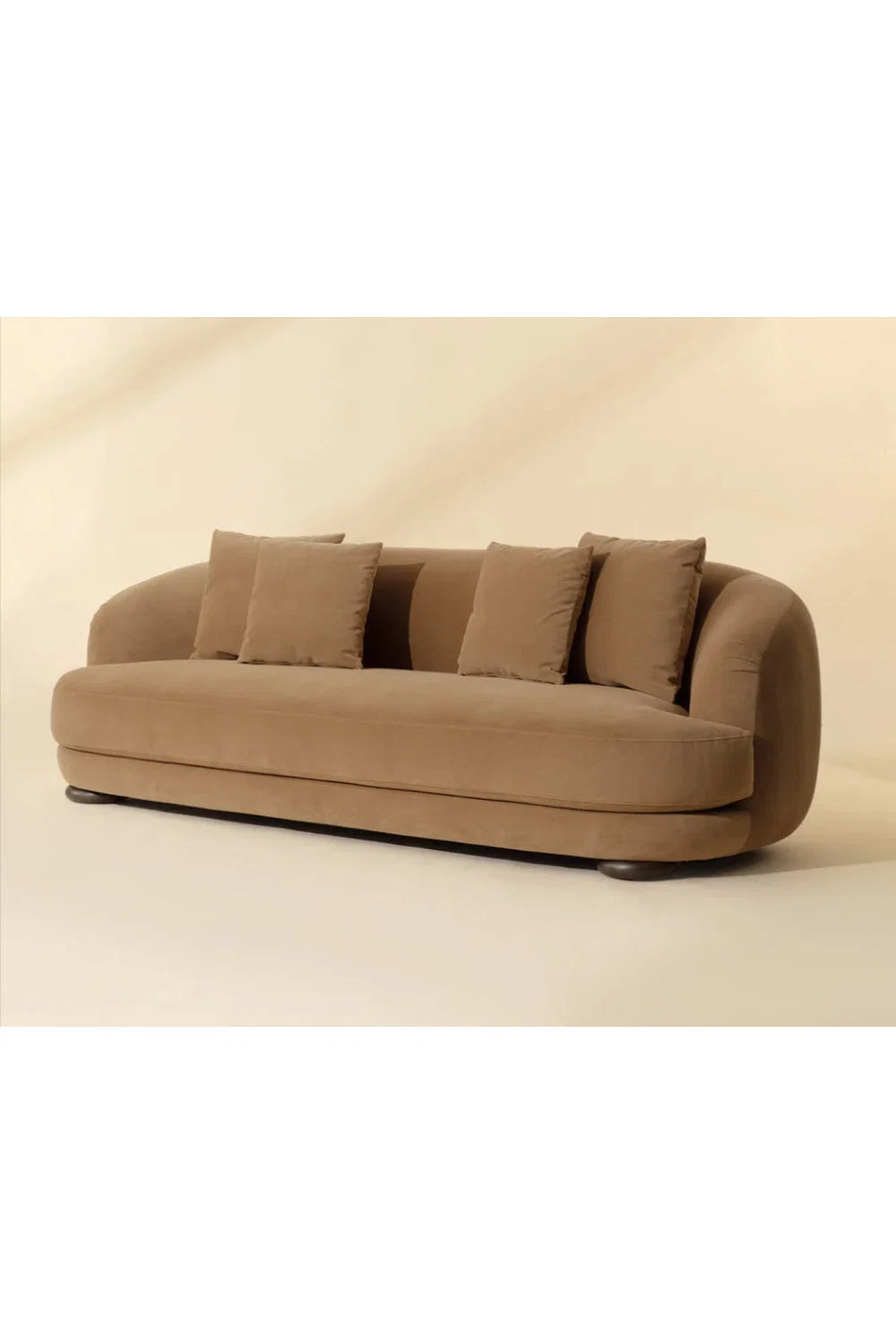Luxury Rounded Back Velvet Sofa Modern Italian Style for Villa