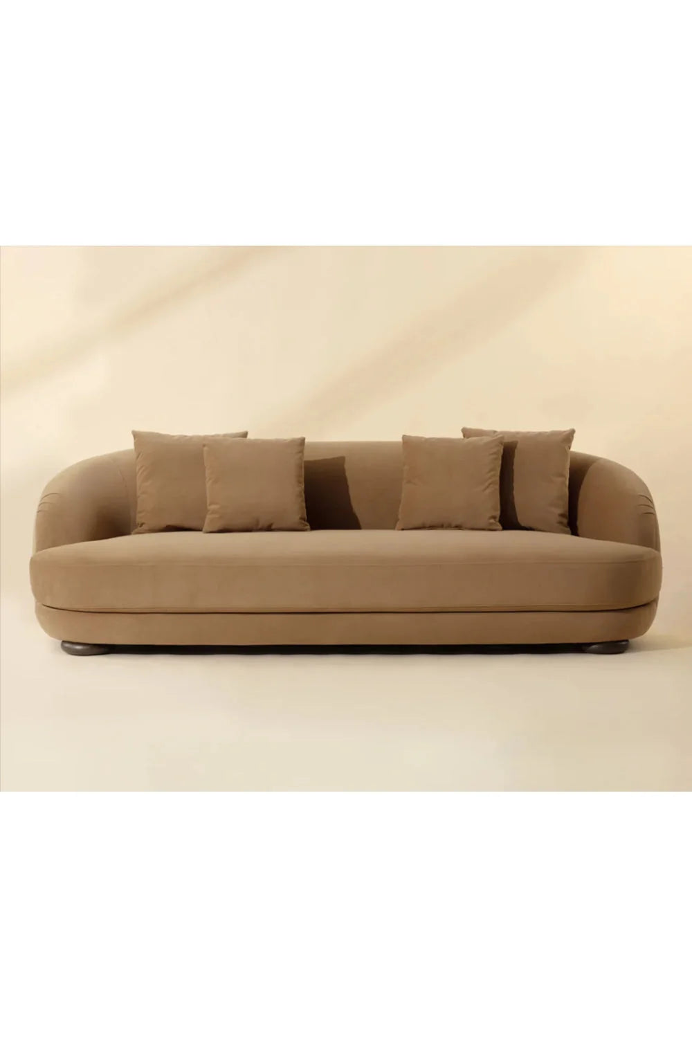 Luxury Rounded Back Velvet Sofa Modern Italian Style for Villa