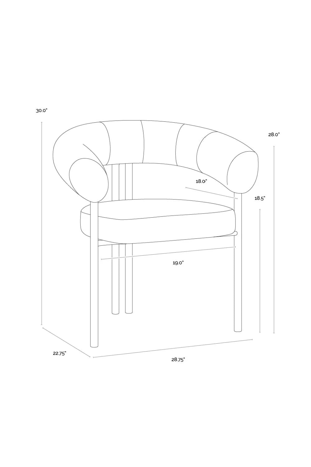 Luxury Rounded Modern Dining Chair European Style for Villa