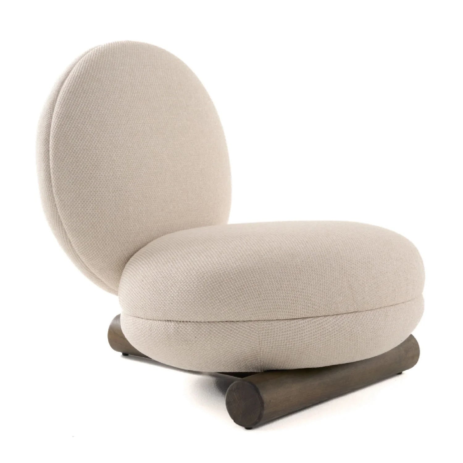 Luxury Rounded Off-White Fabric Lounge Chair Modern Italian Style for Villa