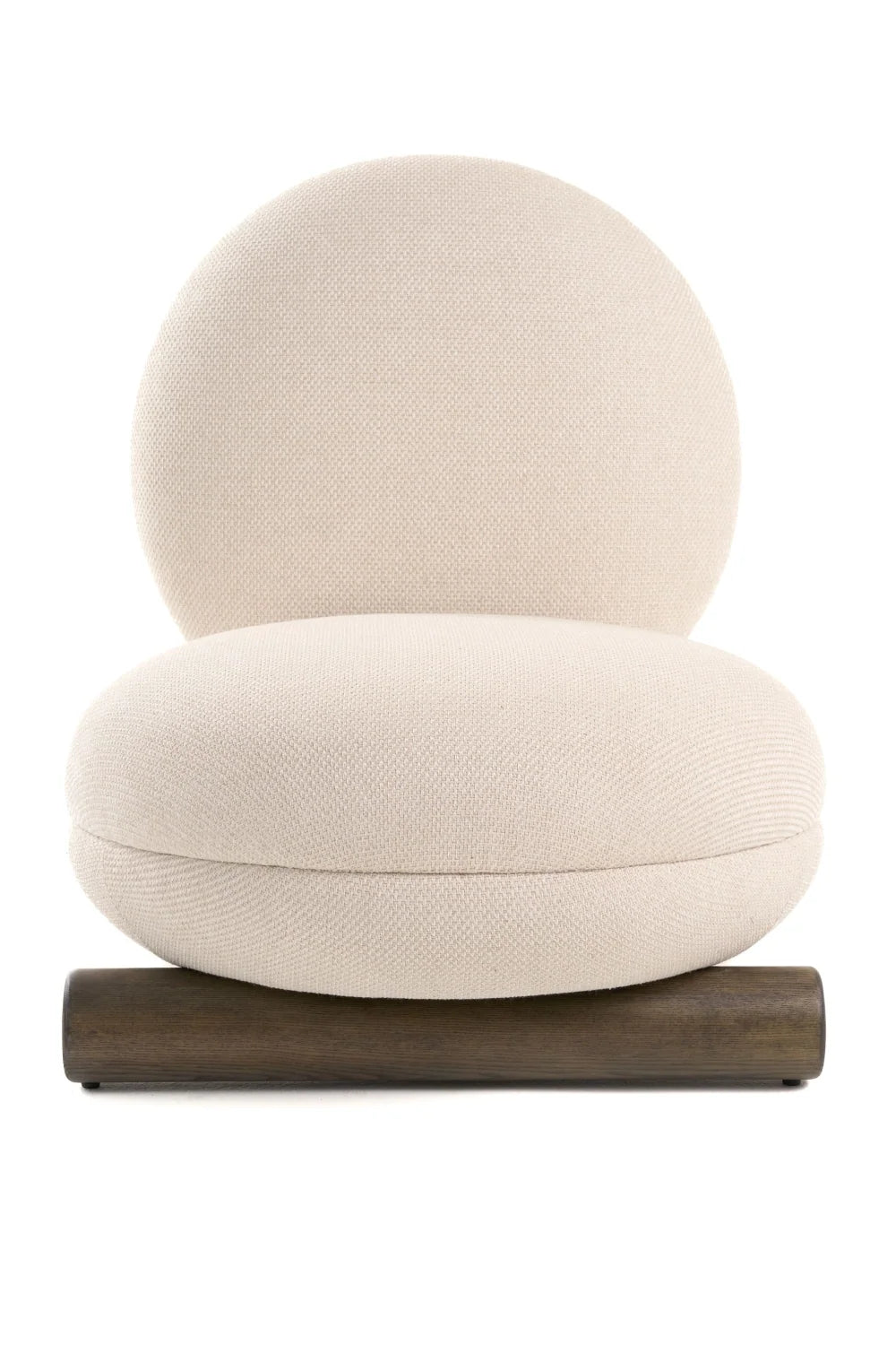 Luxury Rounded Off-White Fabric Lounge Chair Modern Italian Style for Villa
