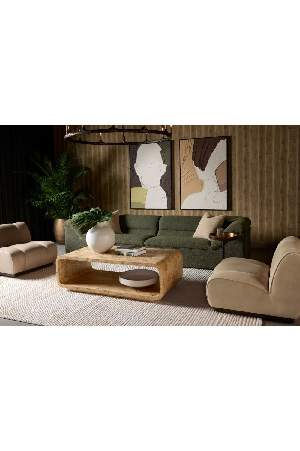 Luxury Rounded Swivel Lounge Chair Modern Italian Style for Villa
