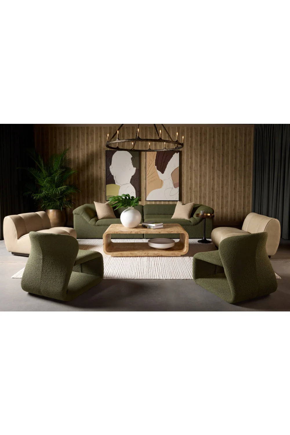 Luxury Rounded Swivel Lounge Chair Modern Italian Style for Villa