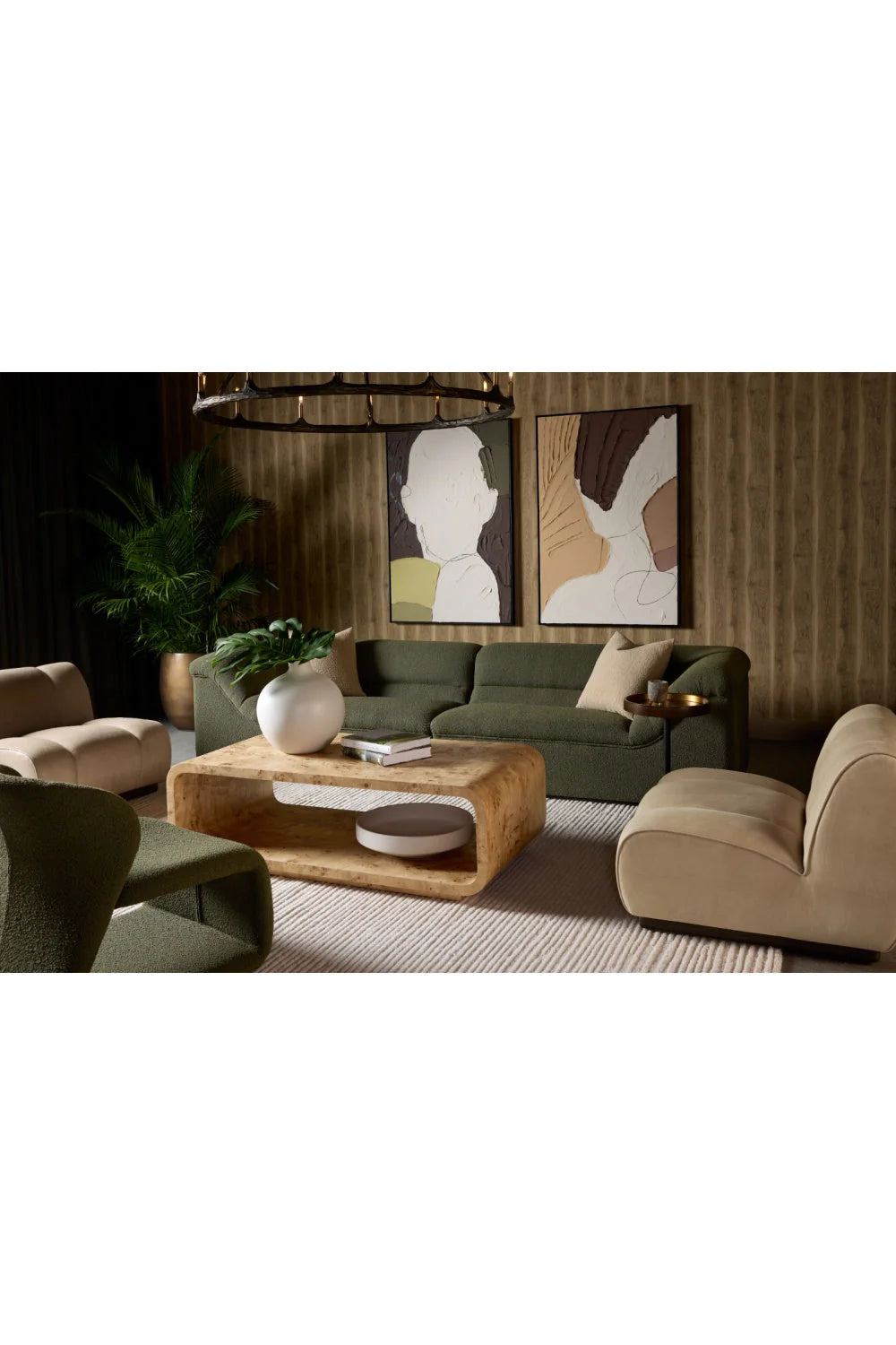 Luxury Rounded Swivel Lounge Chair Modern Italian Style for Villa