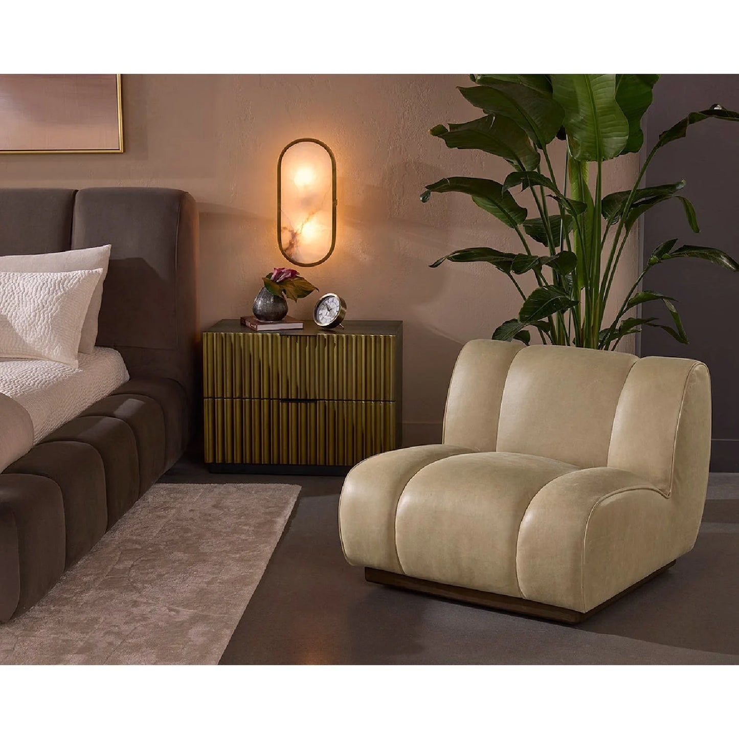 Luxury Rounded Swivel Lounge Chair Modern Italian Style for Villa