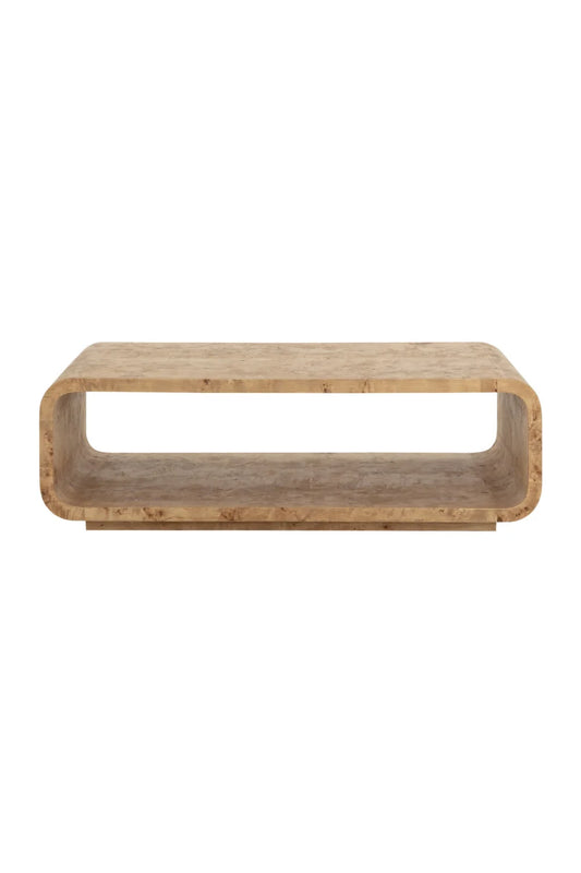 Luxury Rowena Burl Wood Coffee Table Modern Italian Style for Villa