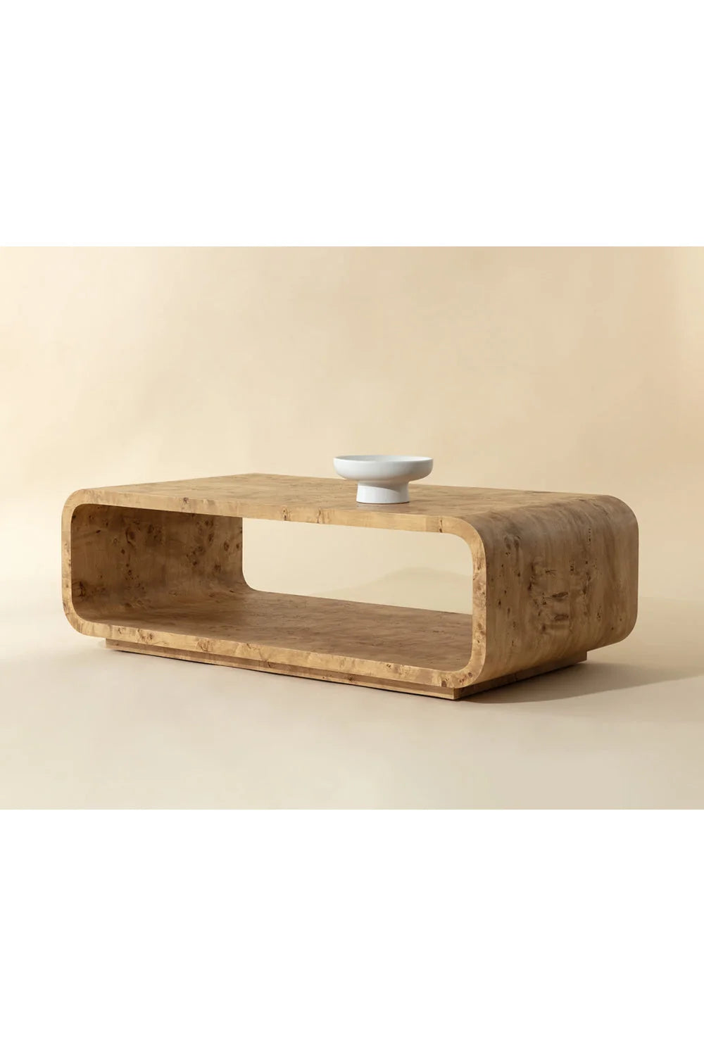 Luxury Rowena Burl Wood Coffee Table Modern Italian Style for Villa
