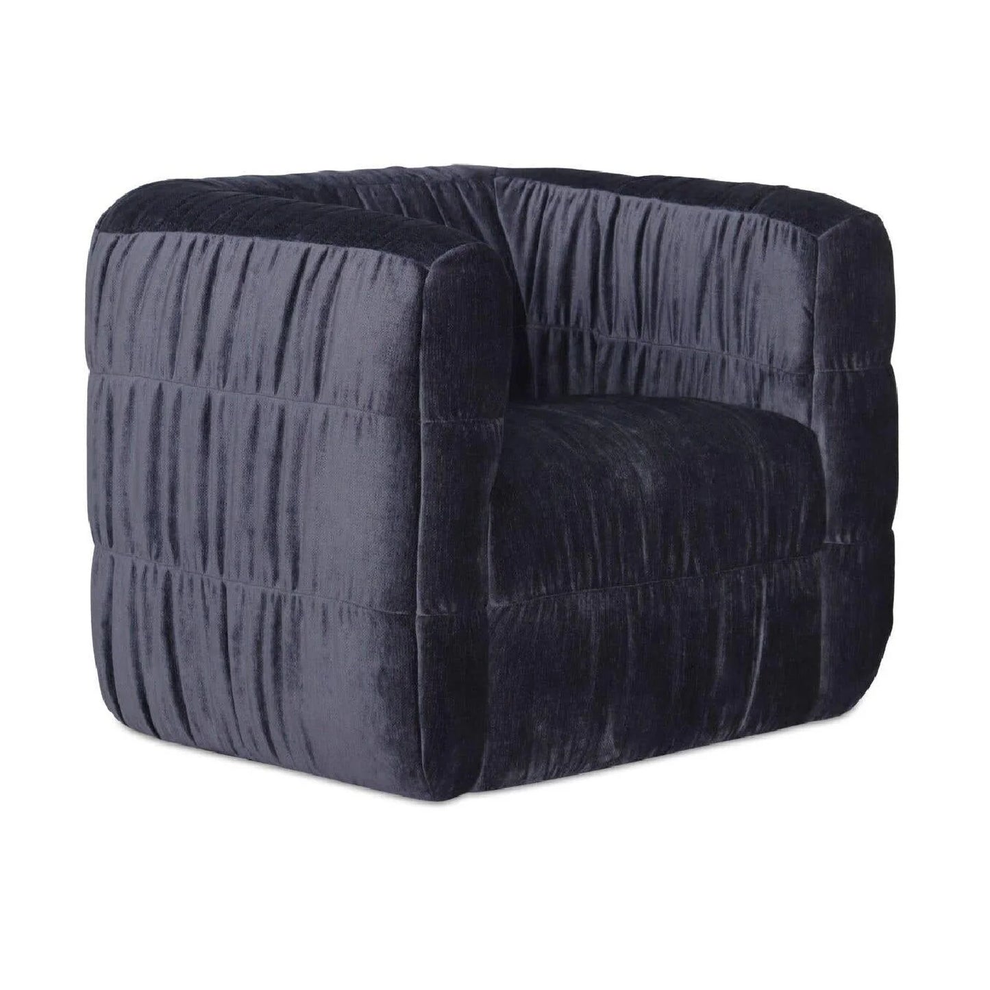 Luxury Ruched Chenille Swivel Chair Modern Italian Style for Villa