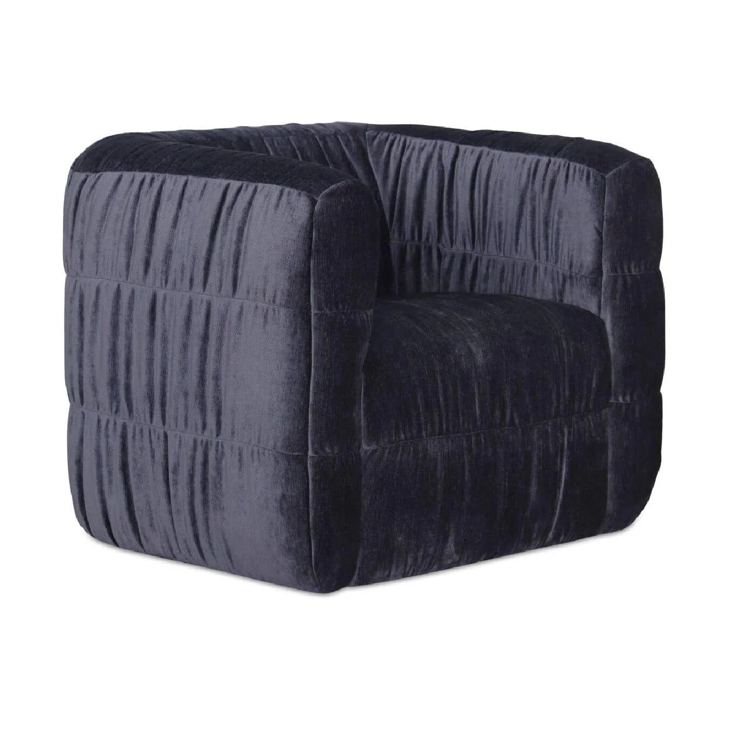 Luxury Ruched Chenille Swivel Chair Modern Italian Style for Villa