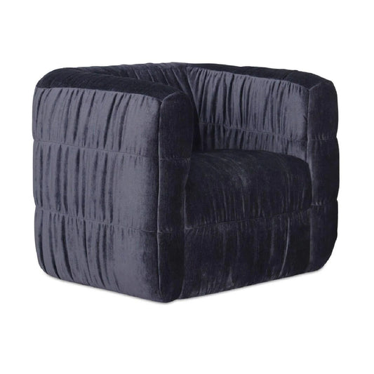 Luxury Ruched Chenille Swivel Chair Modern Italian Style for Villa