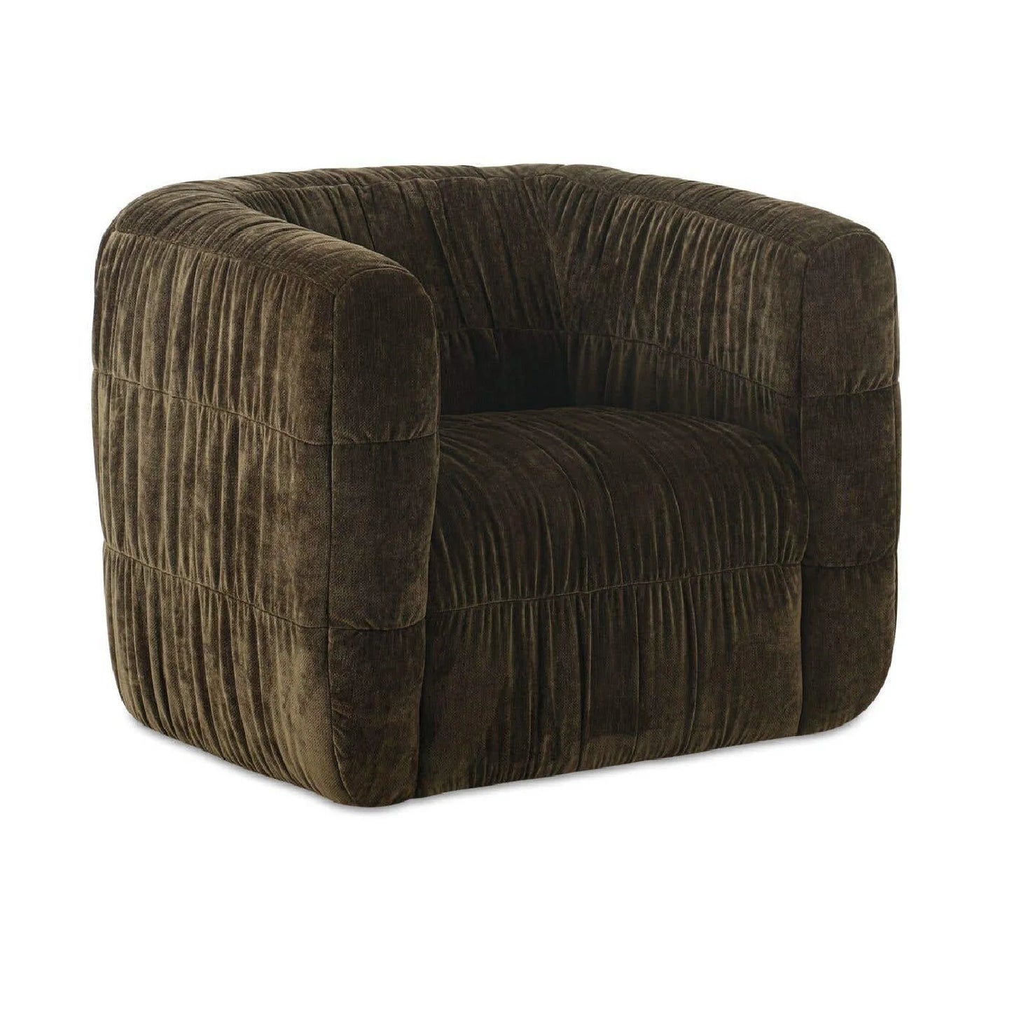 Luxury Ruched Chenille Swivel Chair Modern Italian Style for Villa