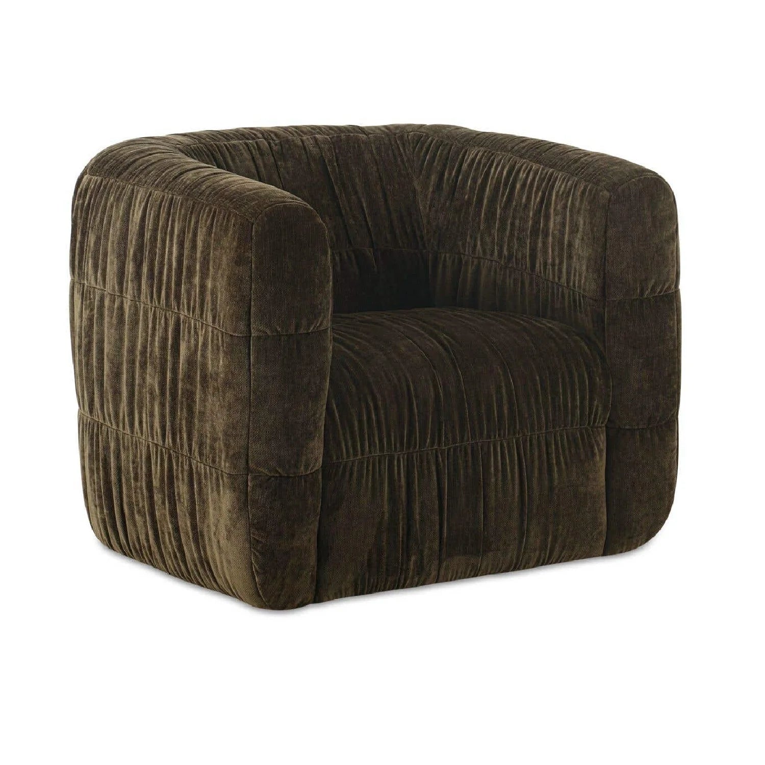 Luxury Ruched Chenille Swivel Chair Modern Italian Style for Villa