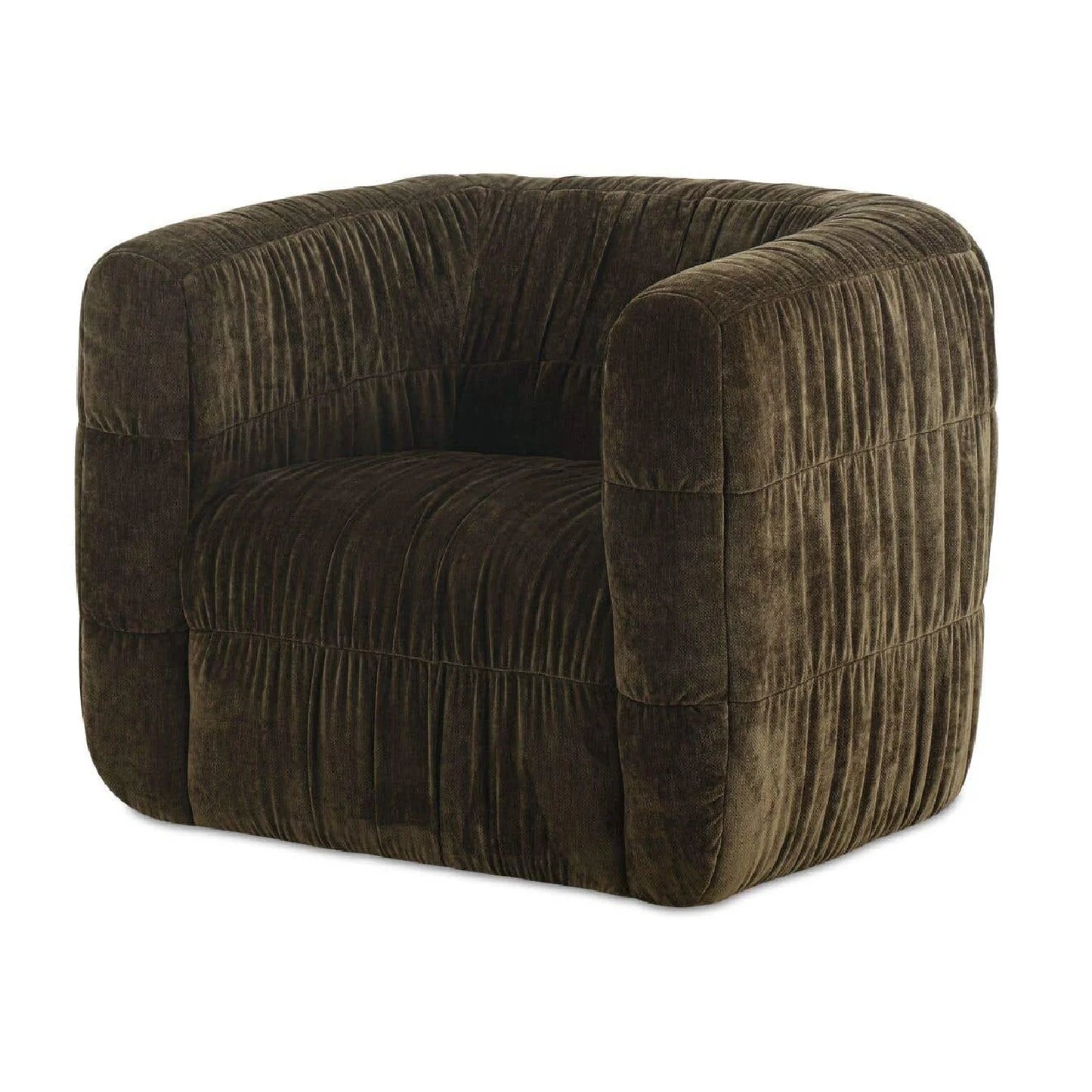 Luxury Ruched Chenille Swivel Chair Modern Italian Style for Villa