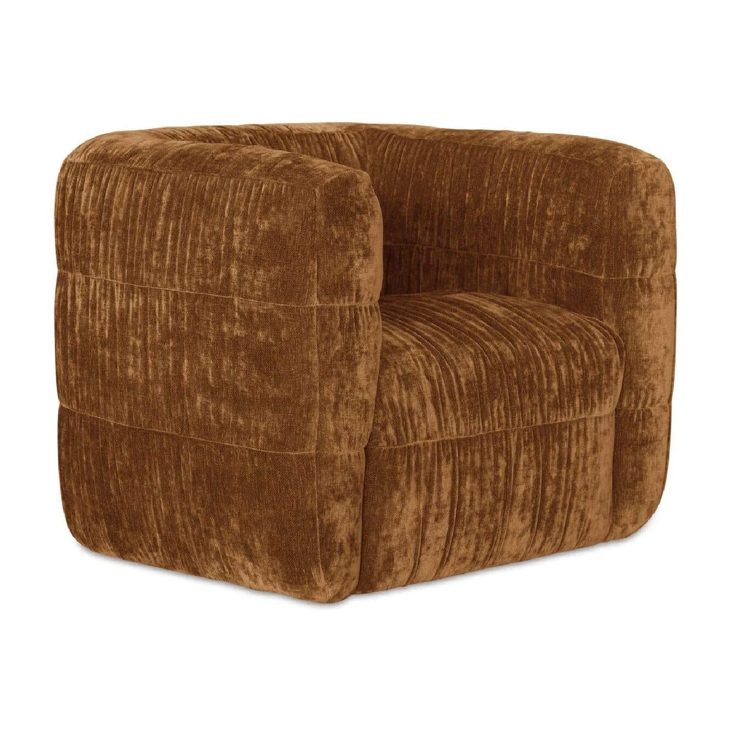 Luxury Ruched Chenille Swivel Chair Modern Italian Style for Villa