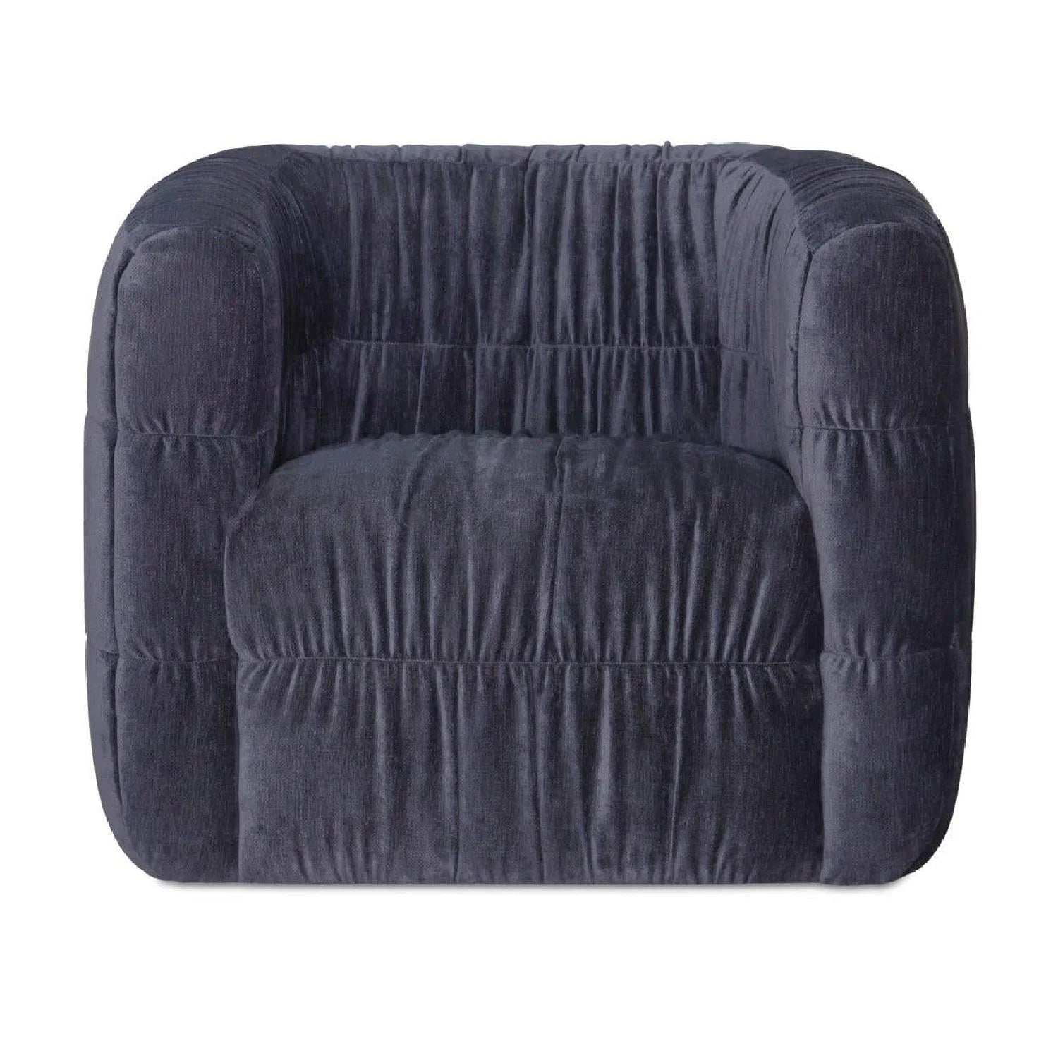 Luxury Ruched Chenille Swivel Chair Modern Italian Style for Villa