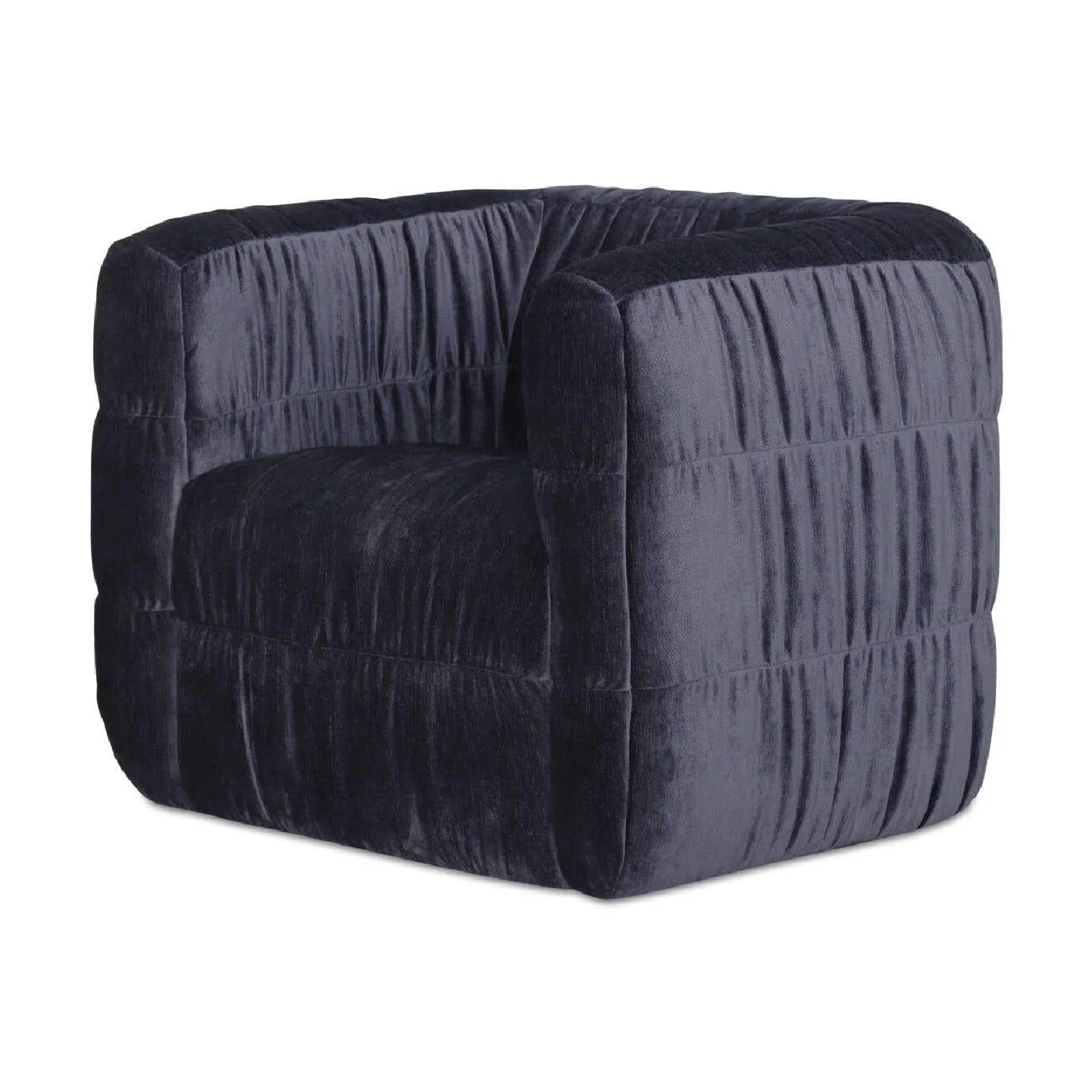 Luxury Ruched Chenille Swivel Chair Modern Italian Style for Villa
