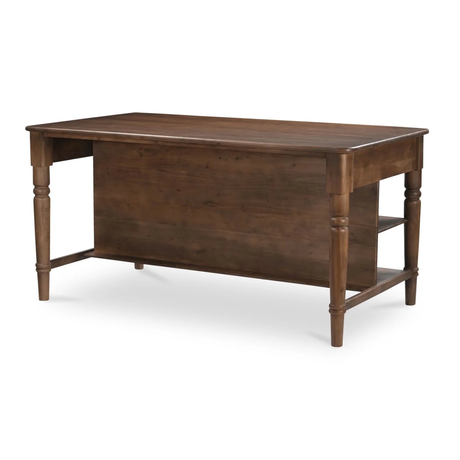 Luxury Russet Acacia Wood 3-Drawer Kitchen Island European Style for Villa
