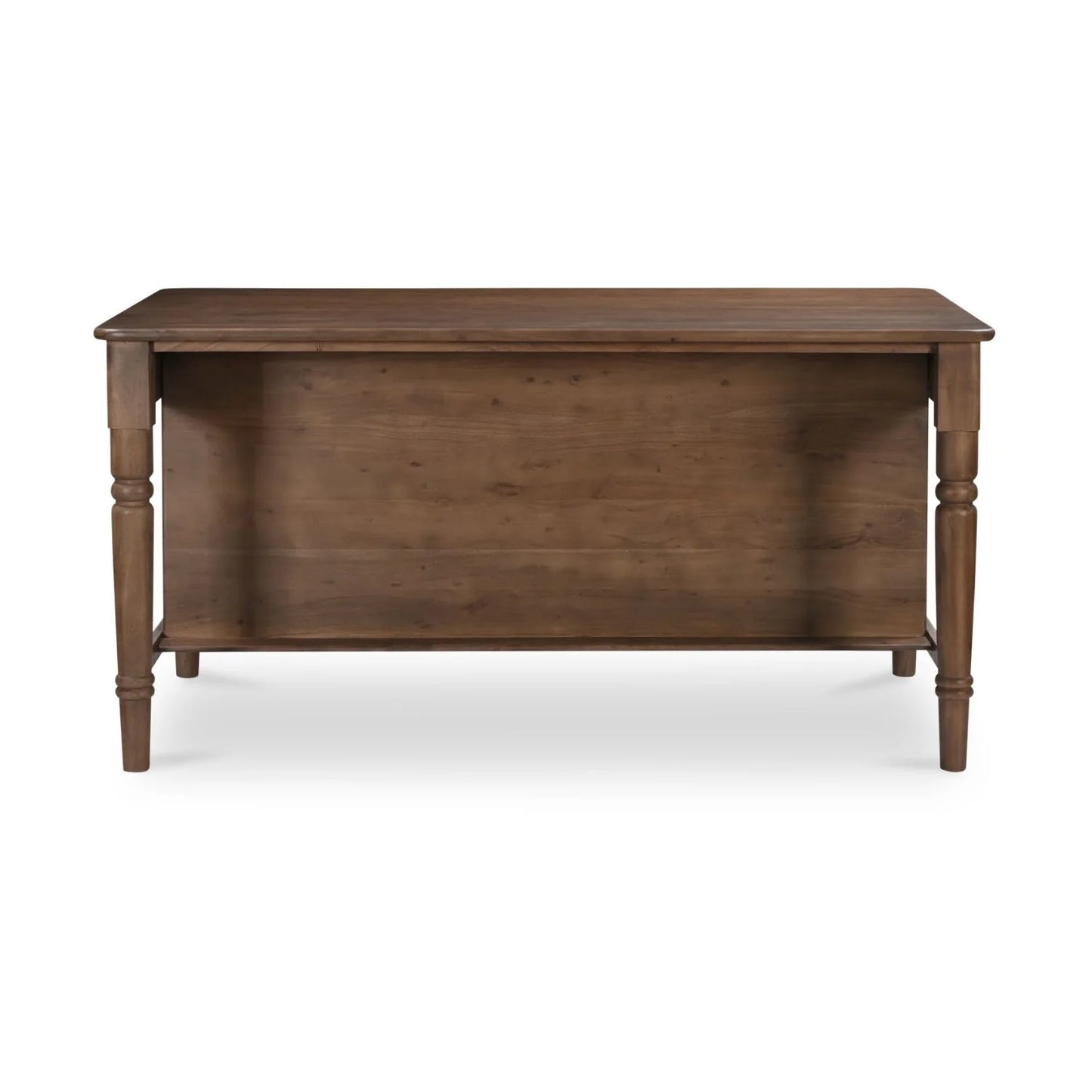 Luxury Russet Acacia Wood 3-Drawer Kitchen Island European Style for Villa