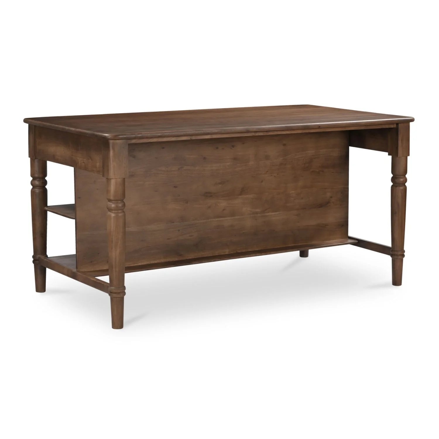Luxury Russet Acacia Wood 3-Drawer Kitchen Island European Style for Villa