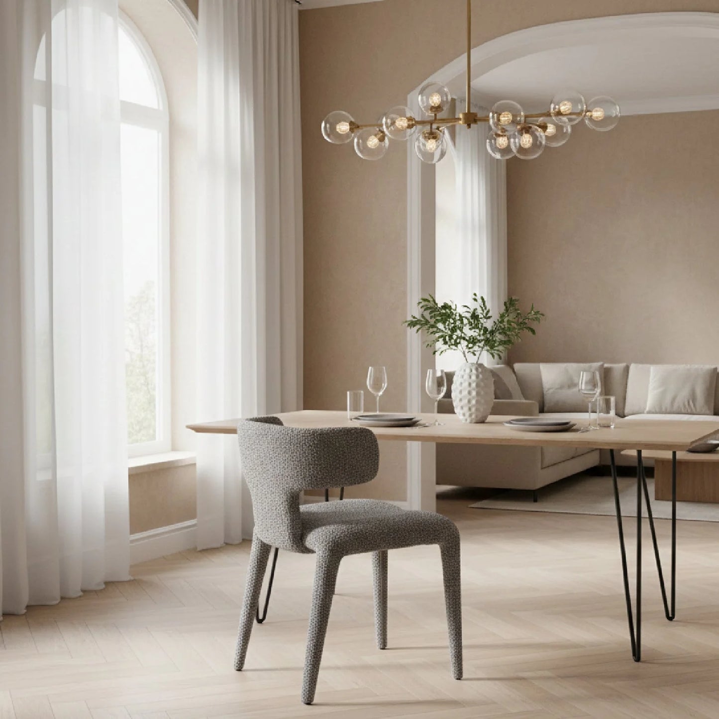 Luxury Rust Modern Dining Chair European Style for Villa