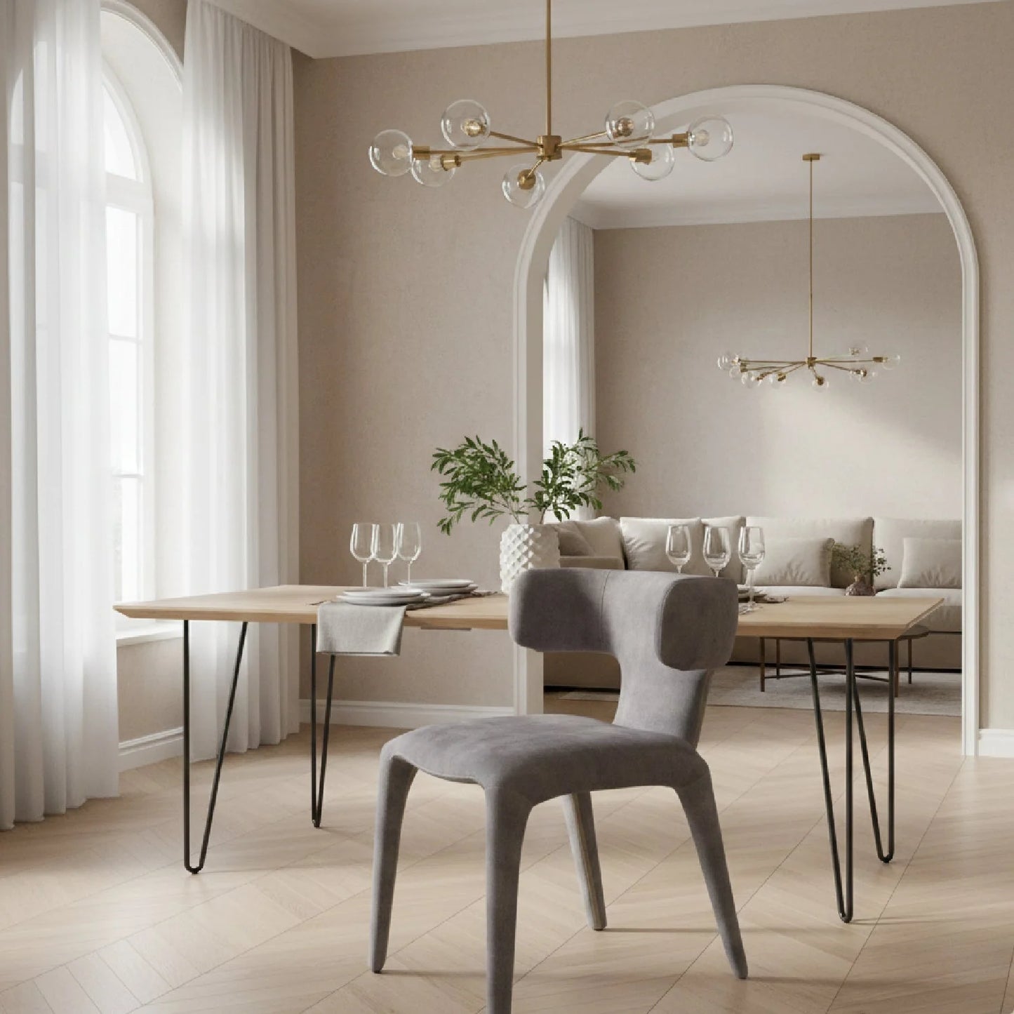 Luxury Rust Modern Dining Chair European Style for Villa