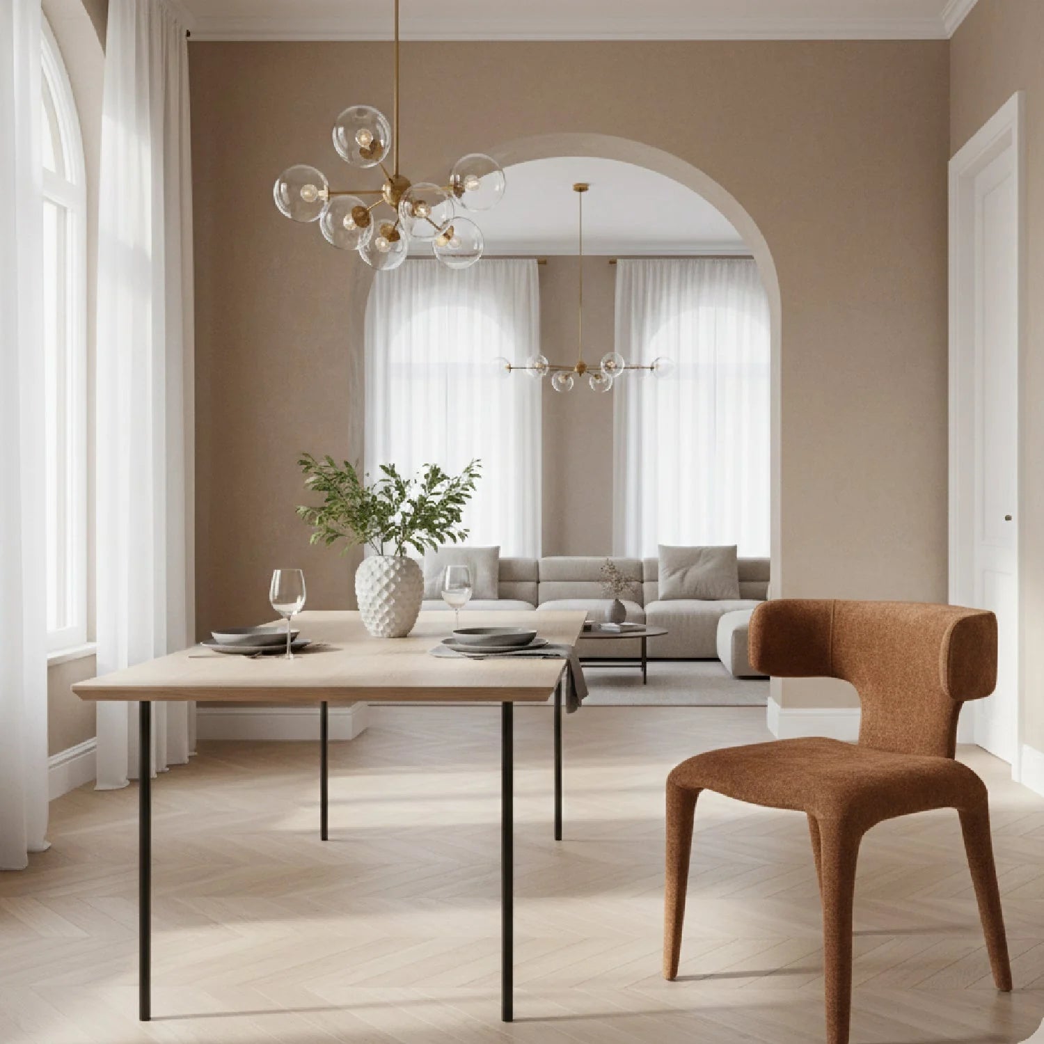Luxury Rust Modern Dining Chair European Style for Villa