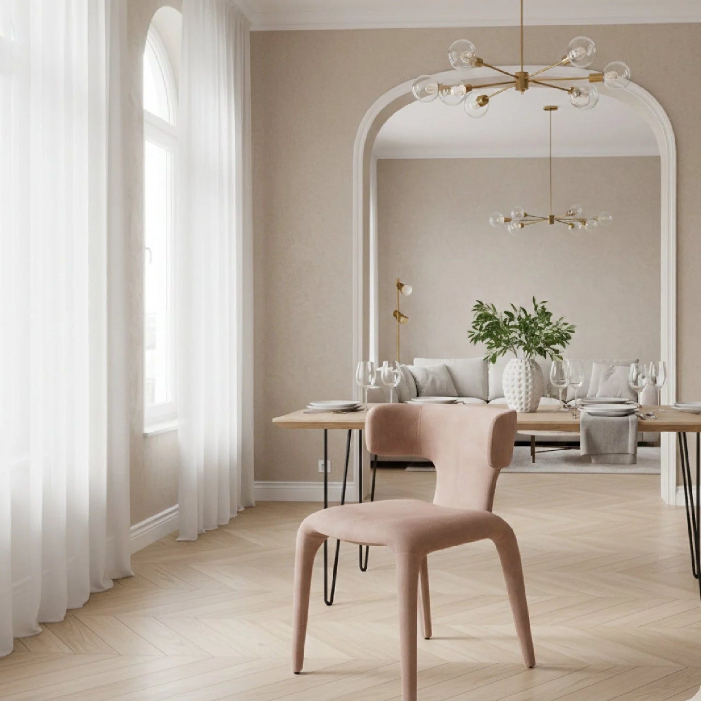 Luxury Rust Modern Dining Chair European Style for Villa