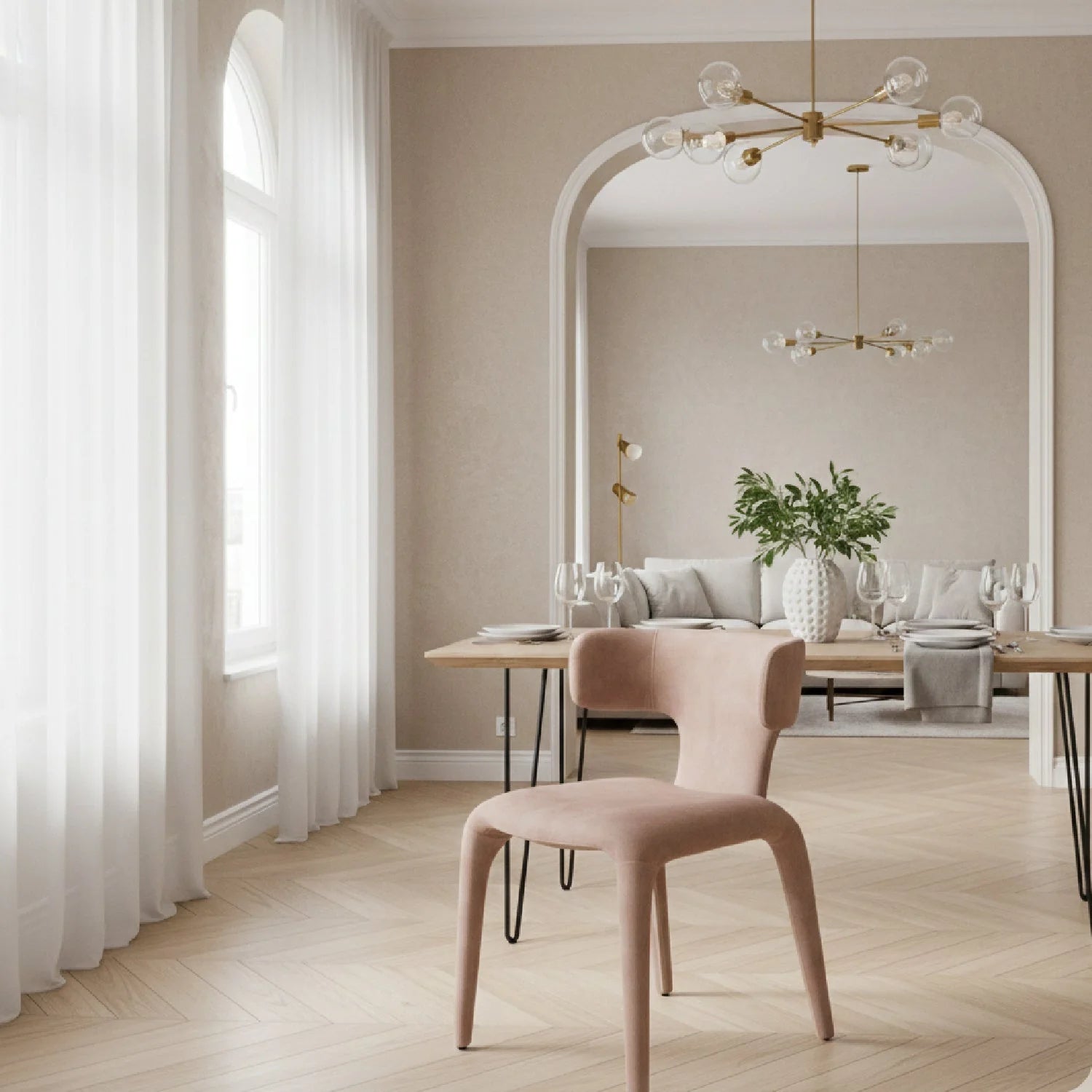 Luxury Rust Modern Dining Chair European Style for Villa