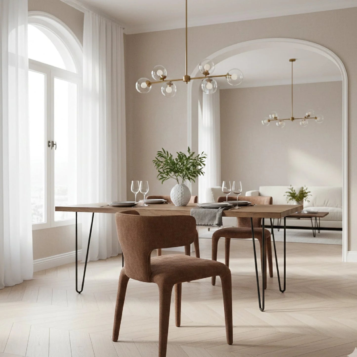 Luxury Rust Modern Dining Chair European Style for Villa