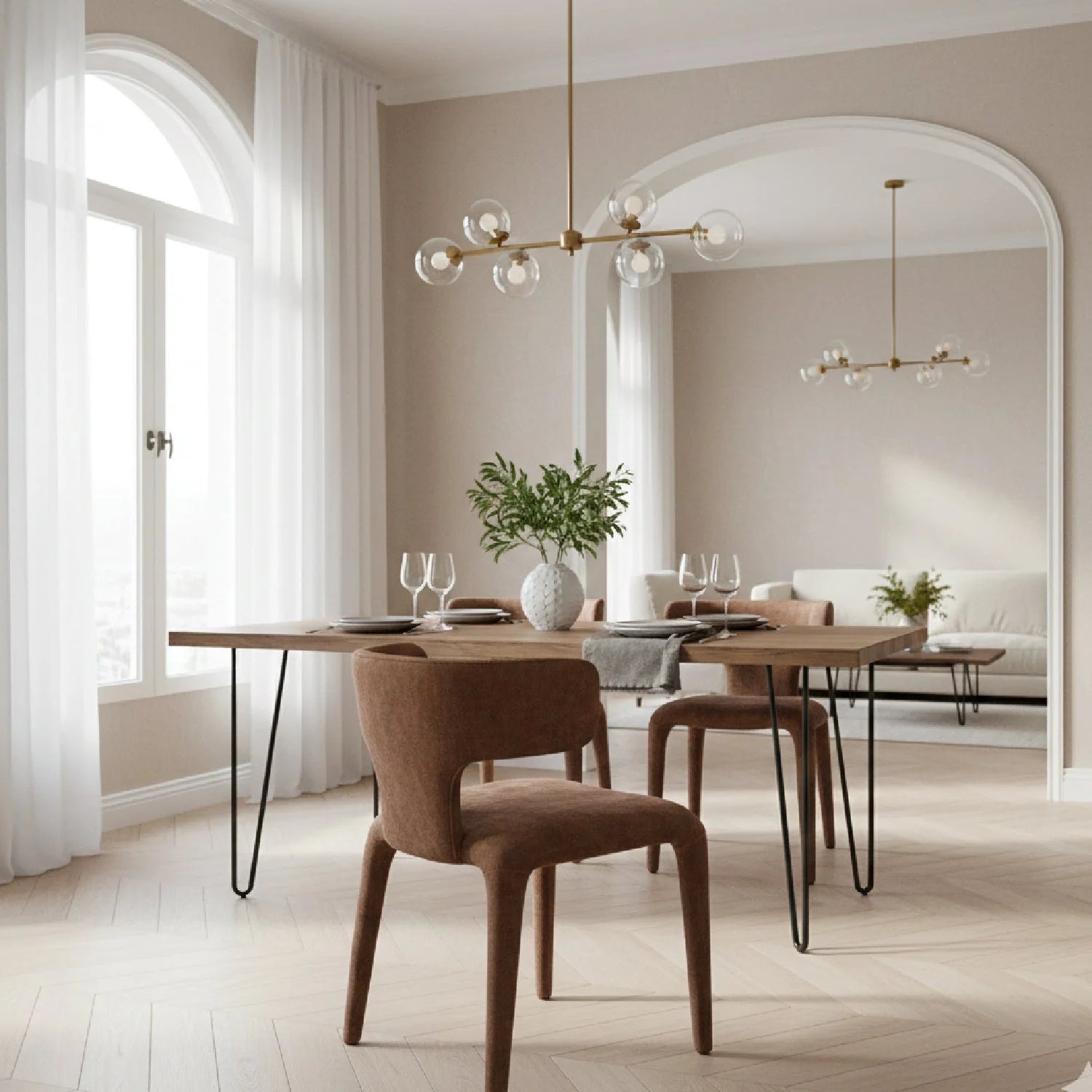 Luxury Rust Modern Dining Chair European Style for Villa