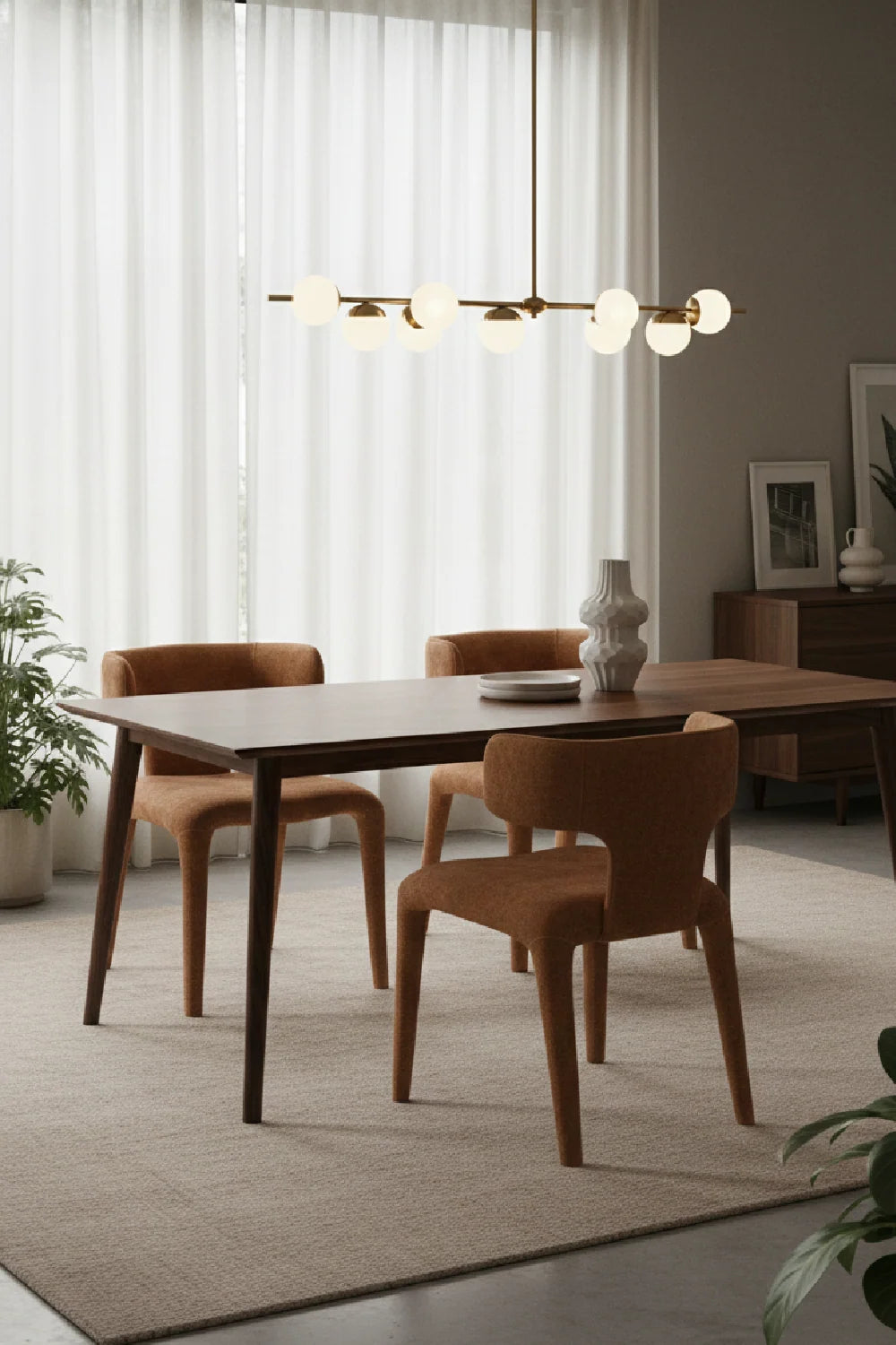 Luxury Rust Modern Dining Chair European Style for Villa