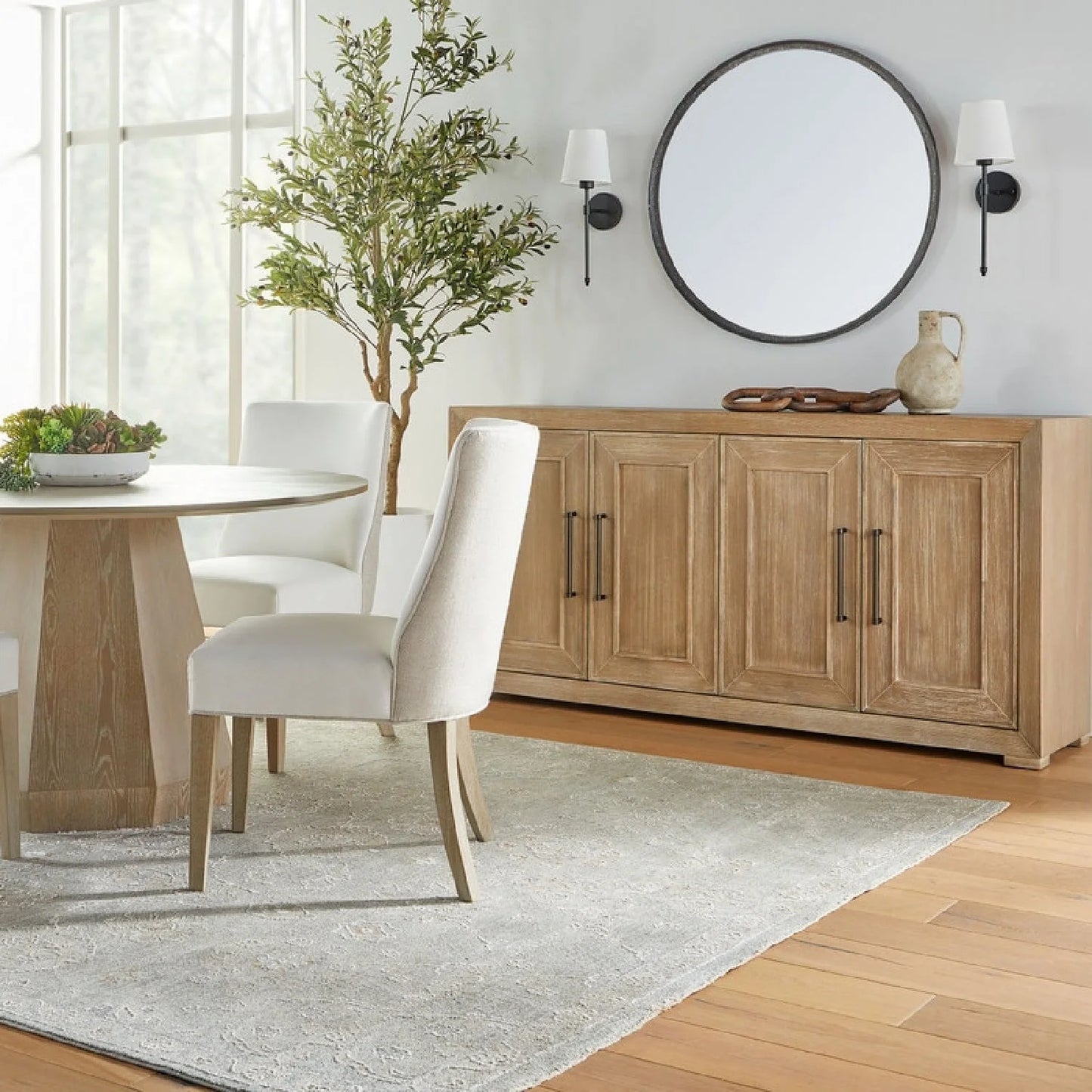 Luxury Rustic Acacia Sideboard European Style for Villa