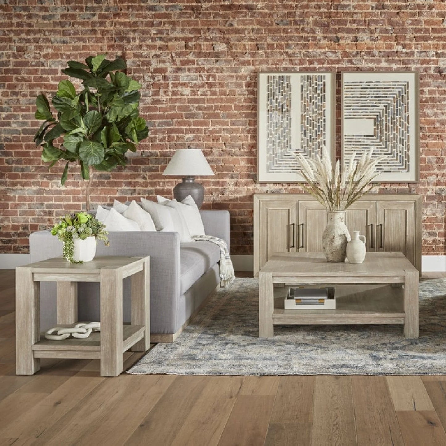 Luxury Rustic Acacia Sideboard European Style for Villa