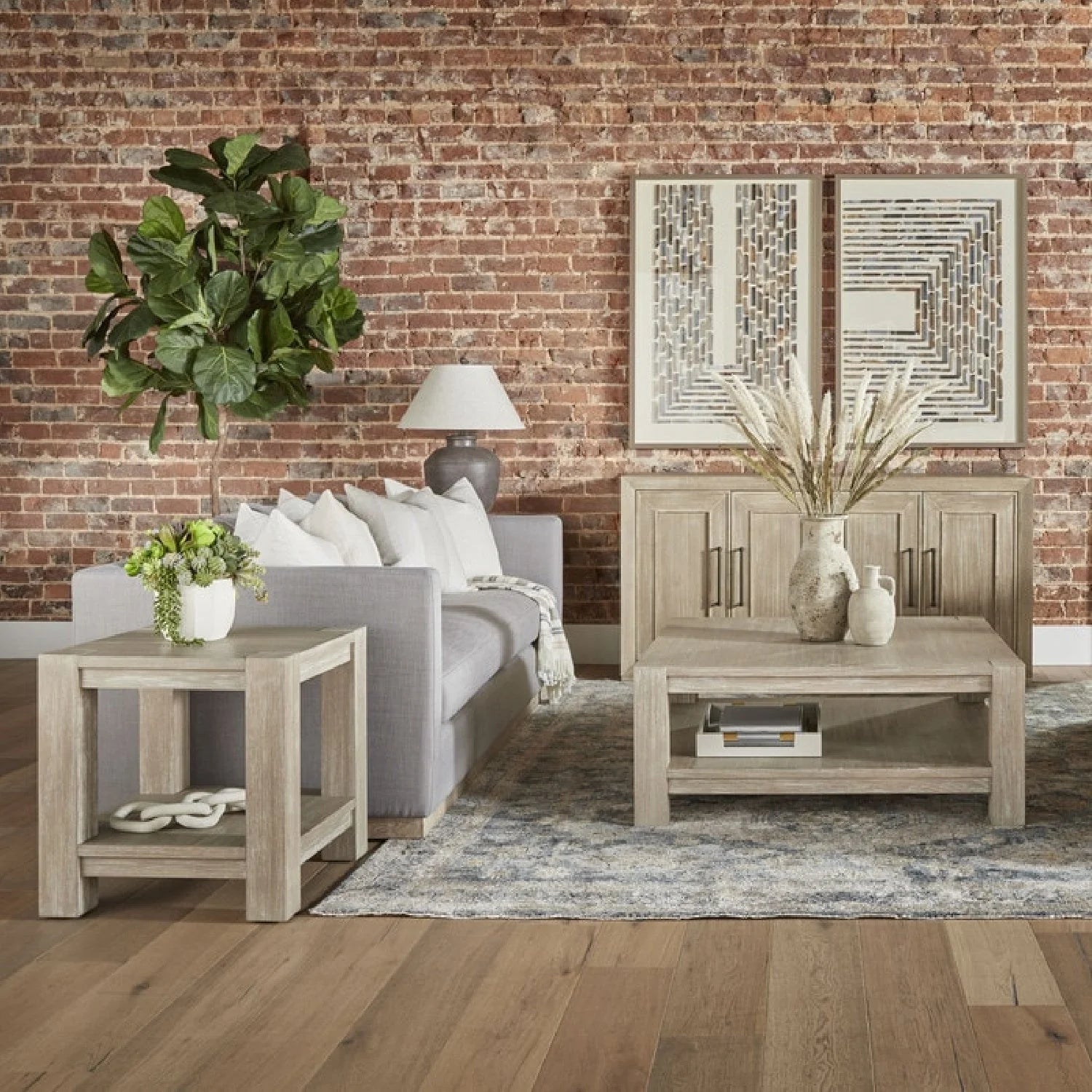 Luxury Rustic Acacia Sideboard European Style for Villa