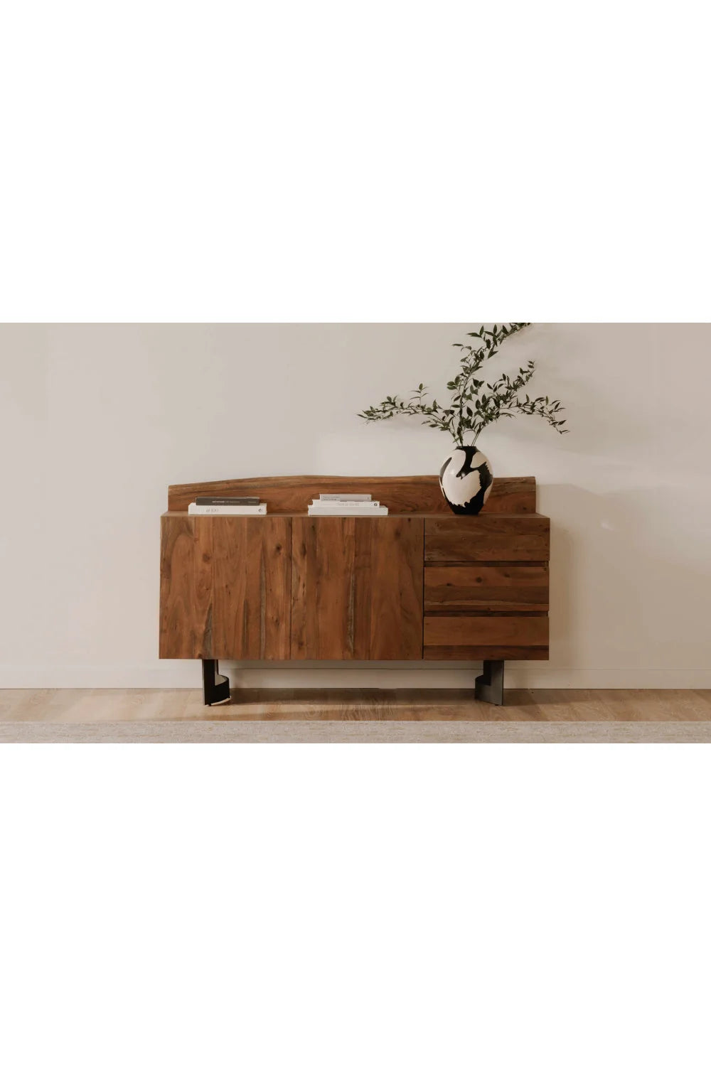 Luxury Rustic Acacia Sideboard European Style for Villa