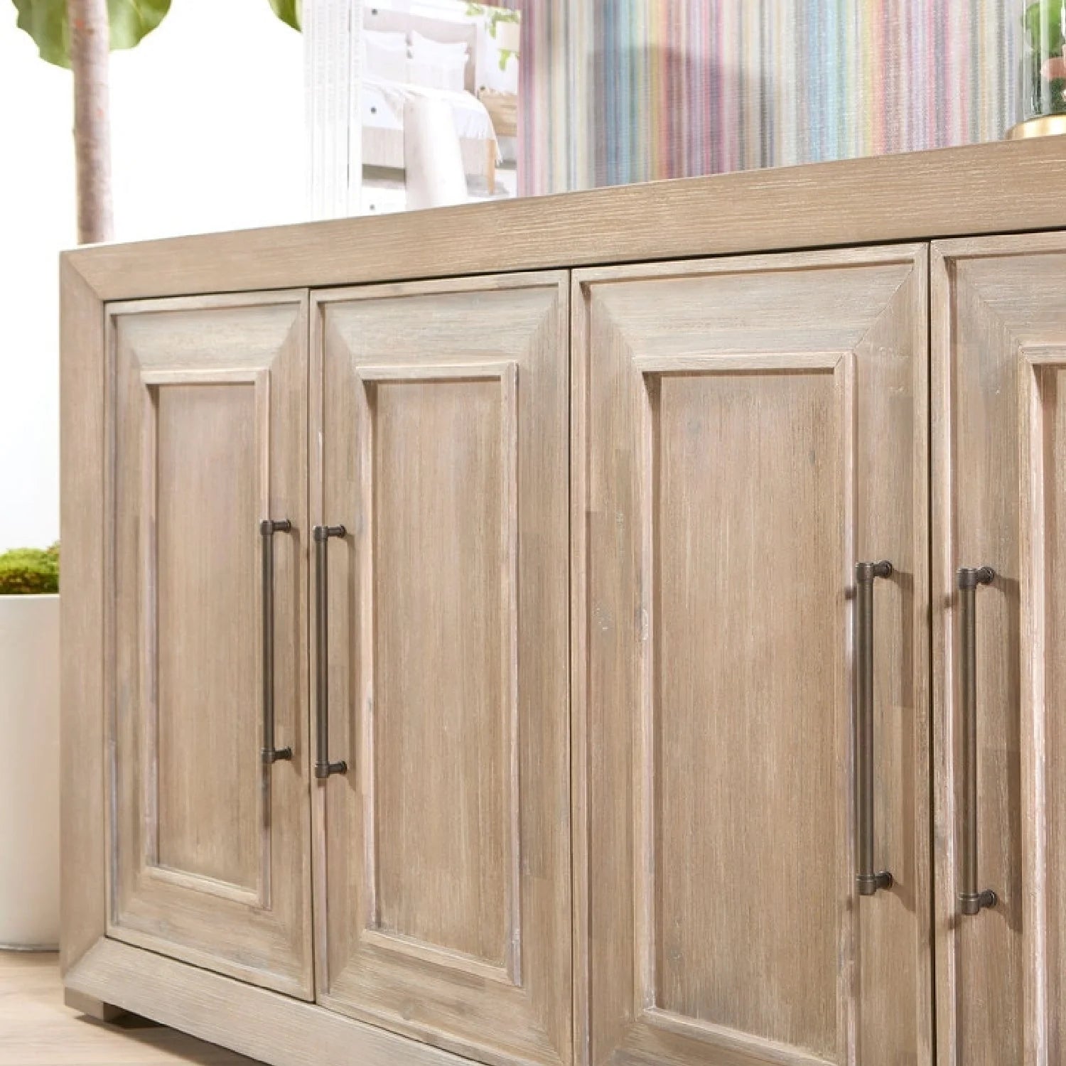 Luxury Rustic Acacia Sideboard European Style for Villa