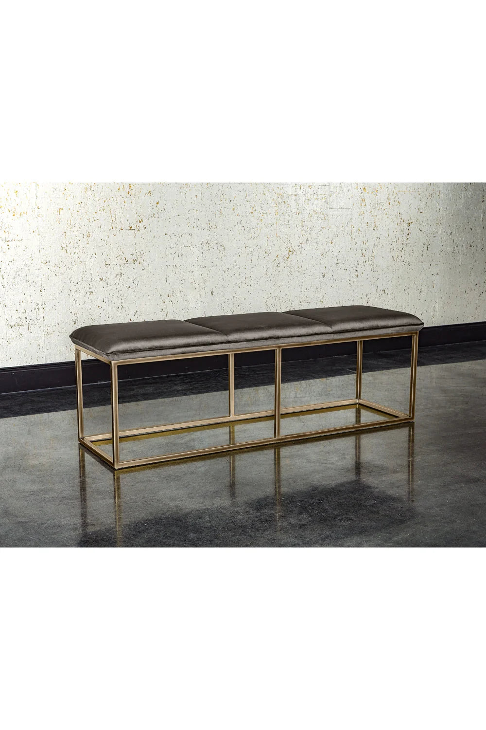Luxury Rustic Bronze Frame Bench European Style for Villa